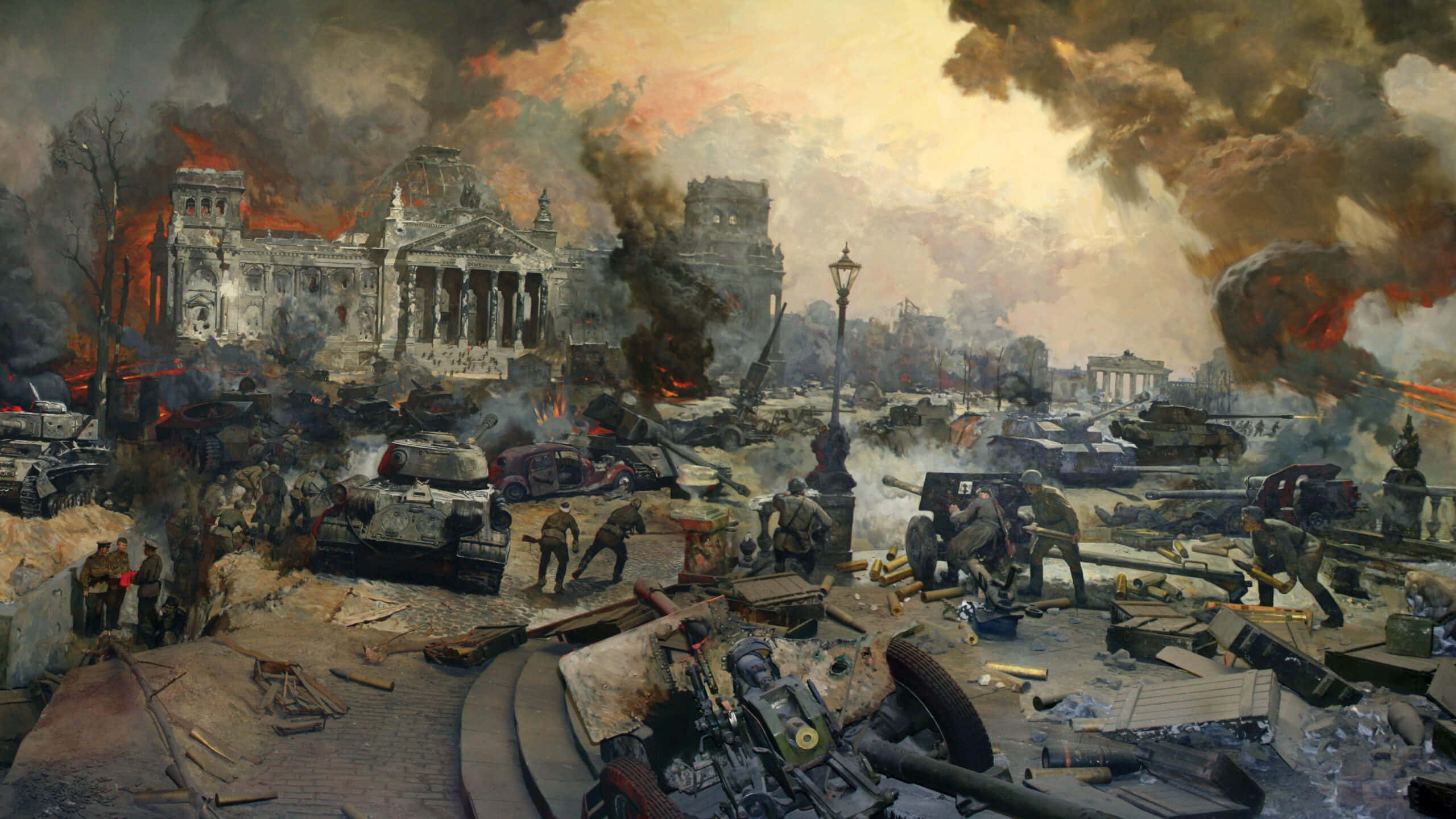 battlefield, tanks, soldiers, 2K Desktop Wallpaper