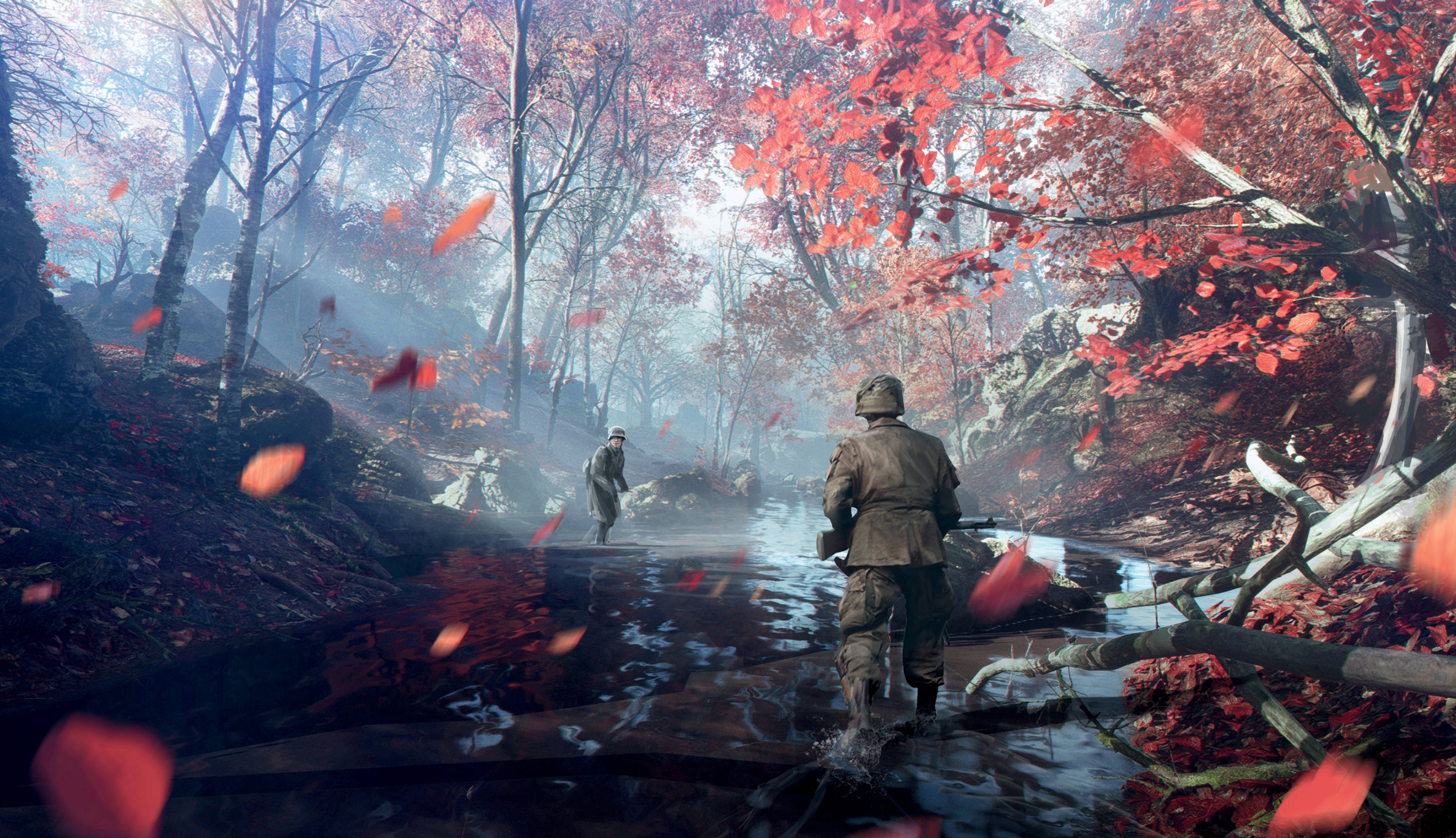 Battlefield 1, soldiers, misty forest, 5K Desktop Wallpaper