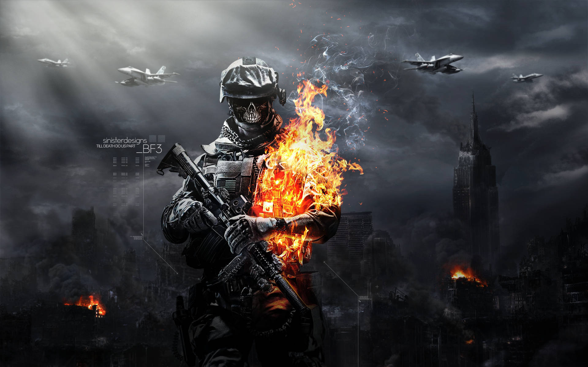 Battlefield 1, soldier, flaming torso, Full HD Desktop Wallpaper