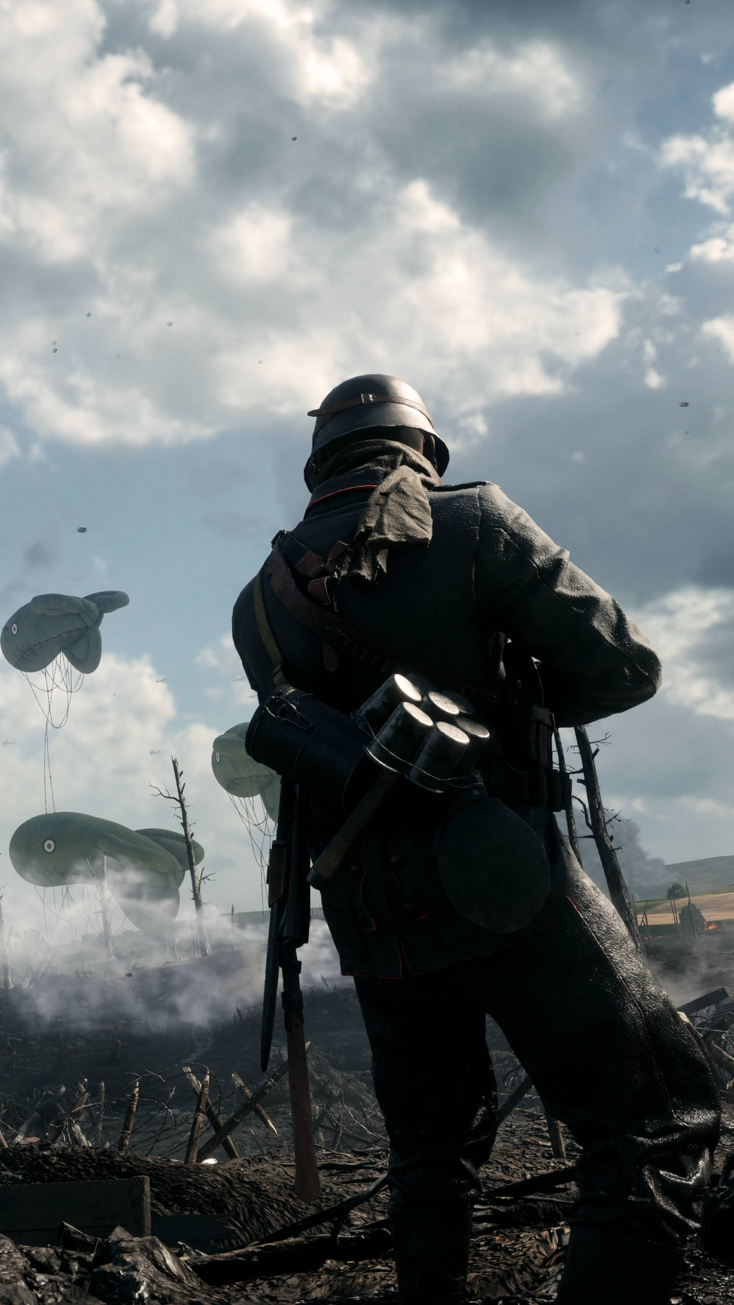 Assault Soldier, Battlefield 1, World War I gear, 2K Phone Wallpaper