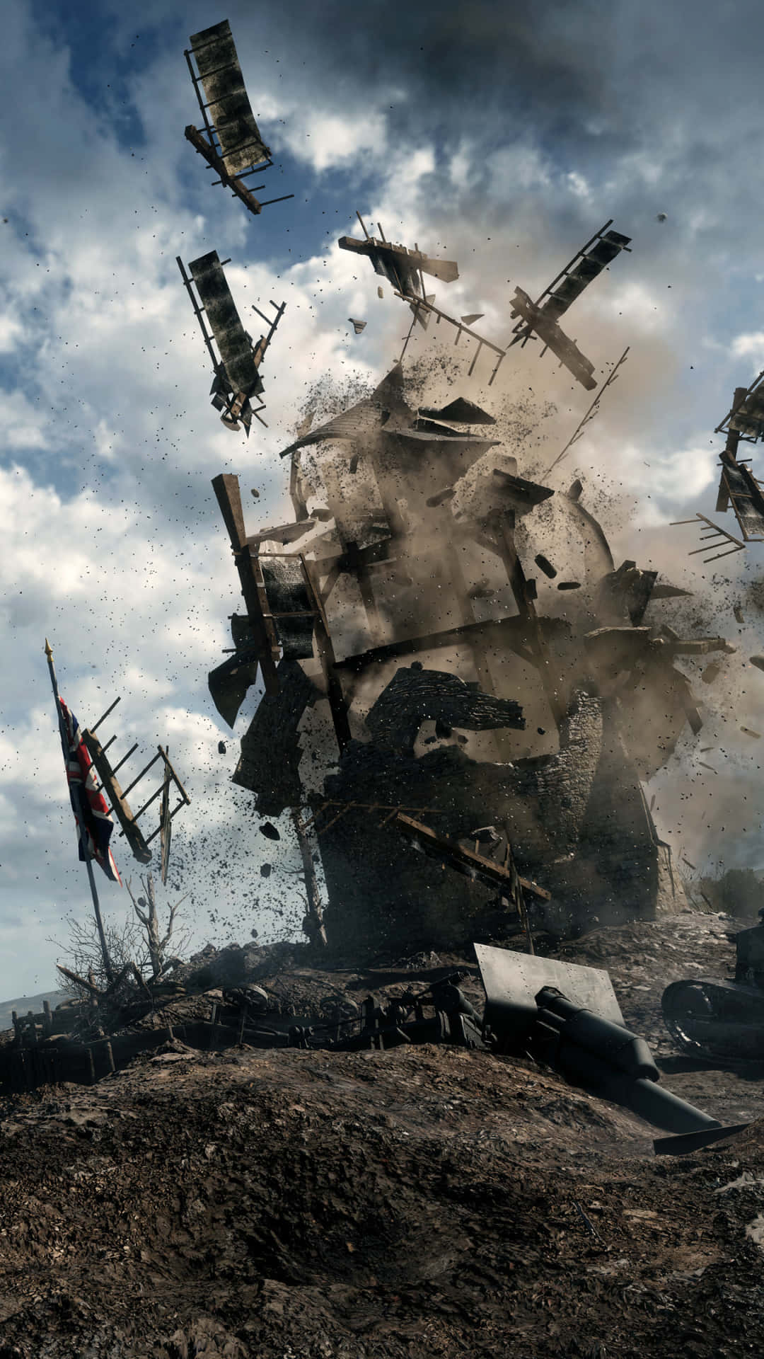 Battlefield 1, explosion, debris, Full HD Phone Wallpaper