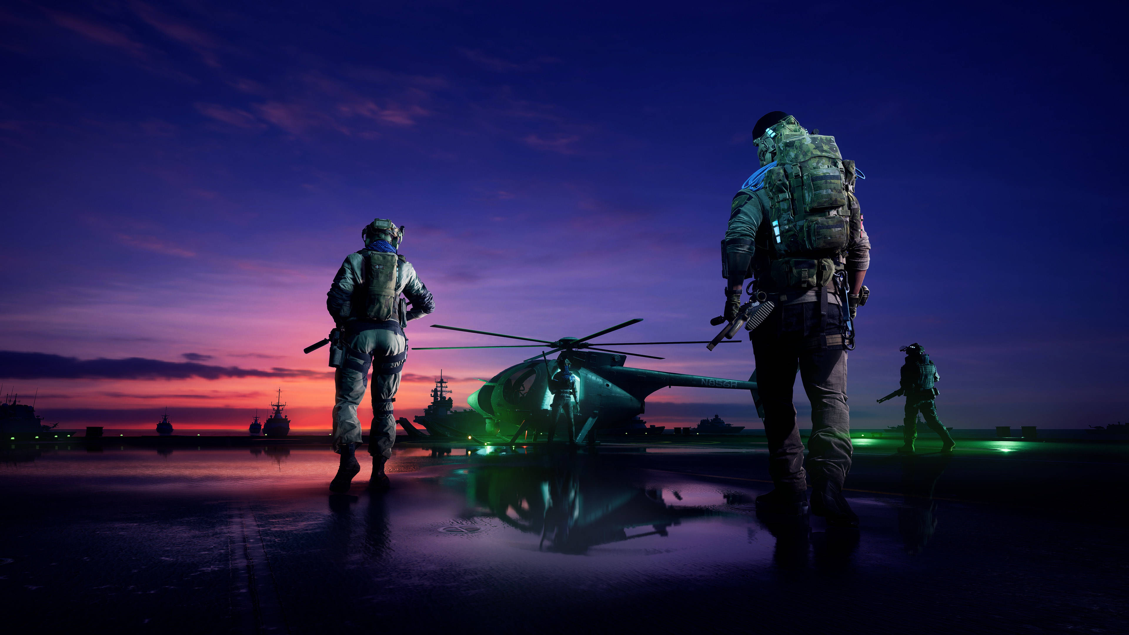 Battlefield 2042, helicopter, wet deck, 4K Desktop Wallpaper