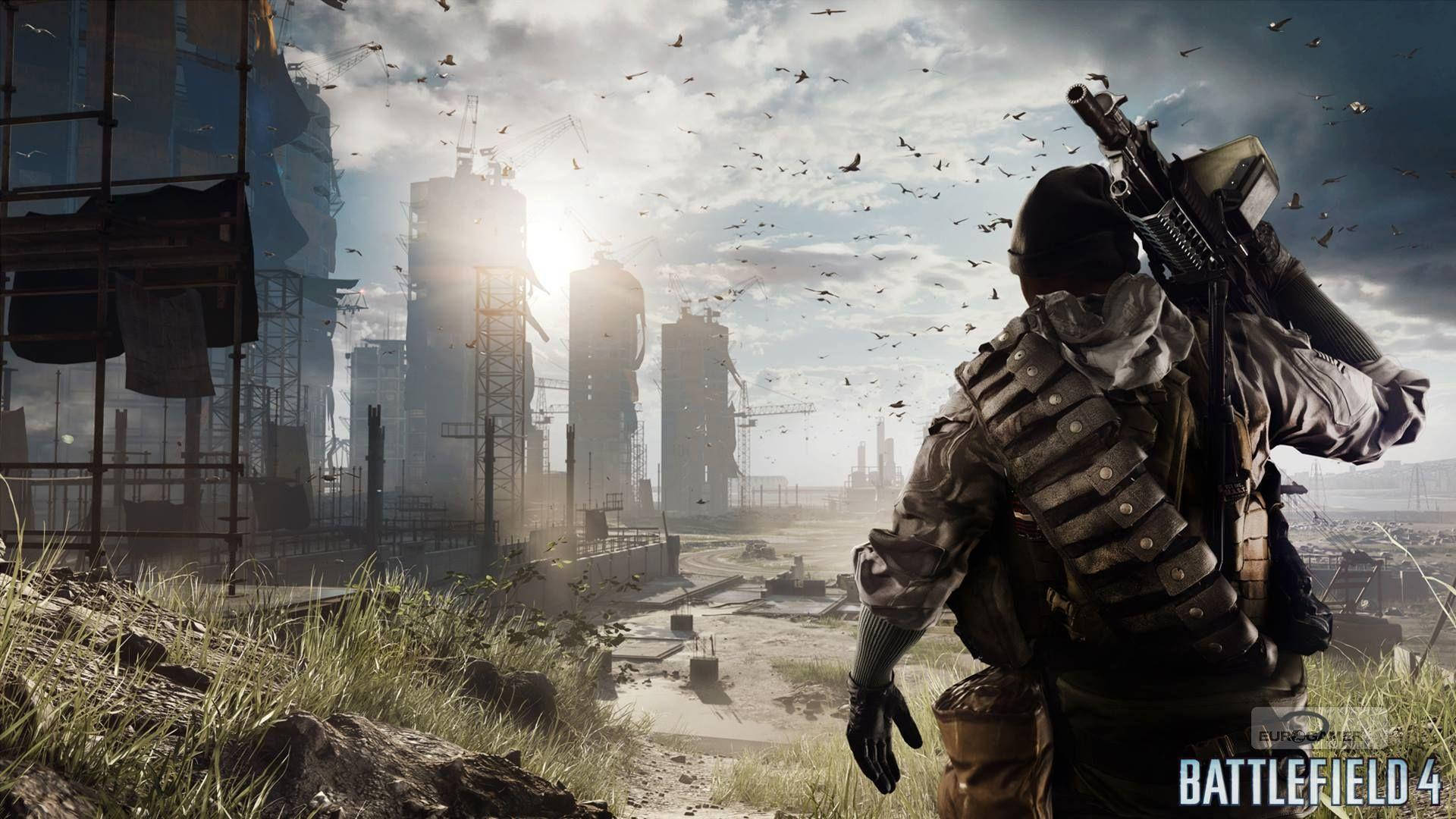 Battlefield 4 City, soldier, combat gear, Full HD Desktop Wallpaper