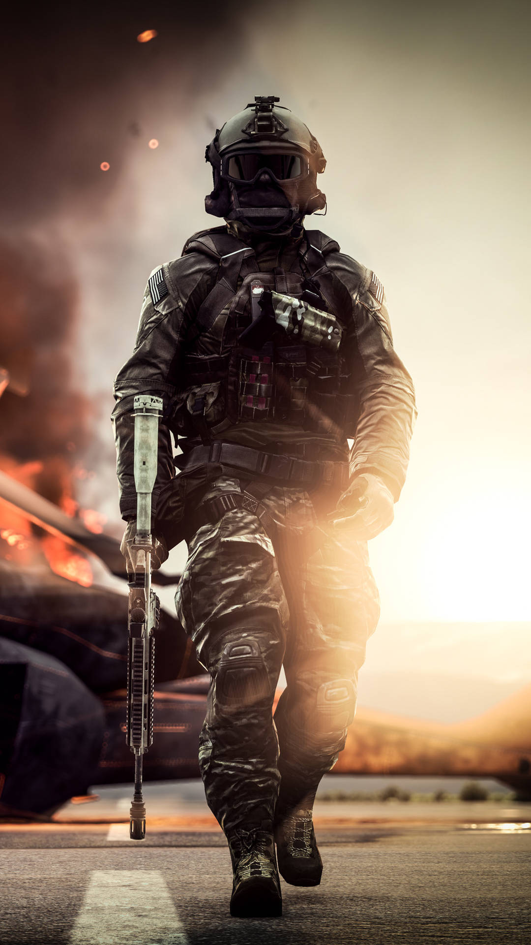 Battlefield 4 Phone, soldier, full tactical gear, Full HD Phone Wallpaper