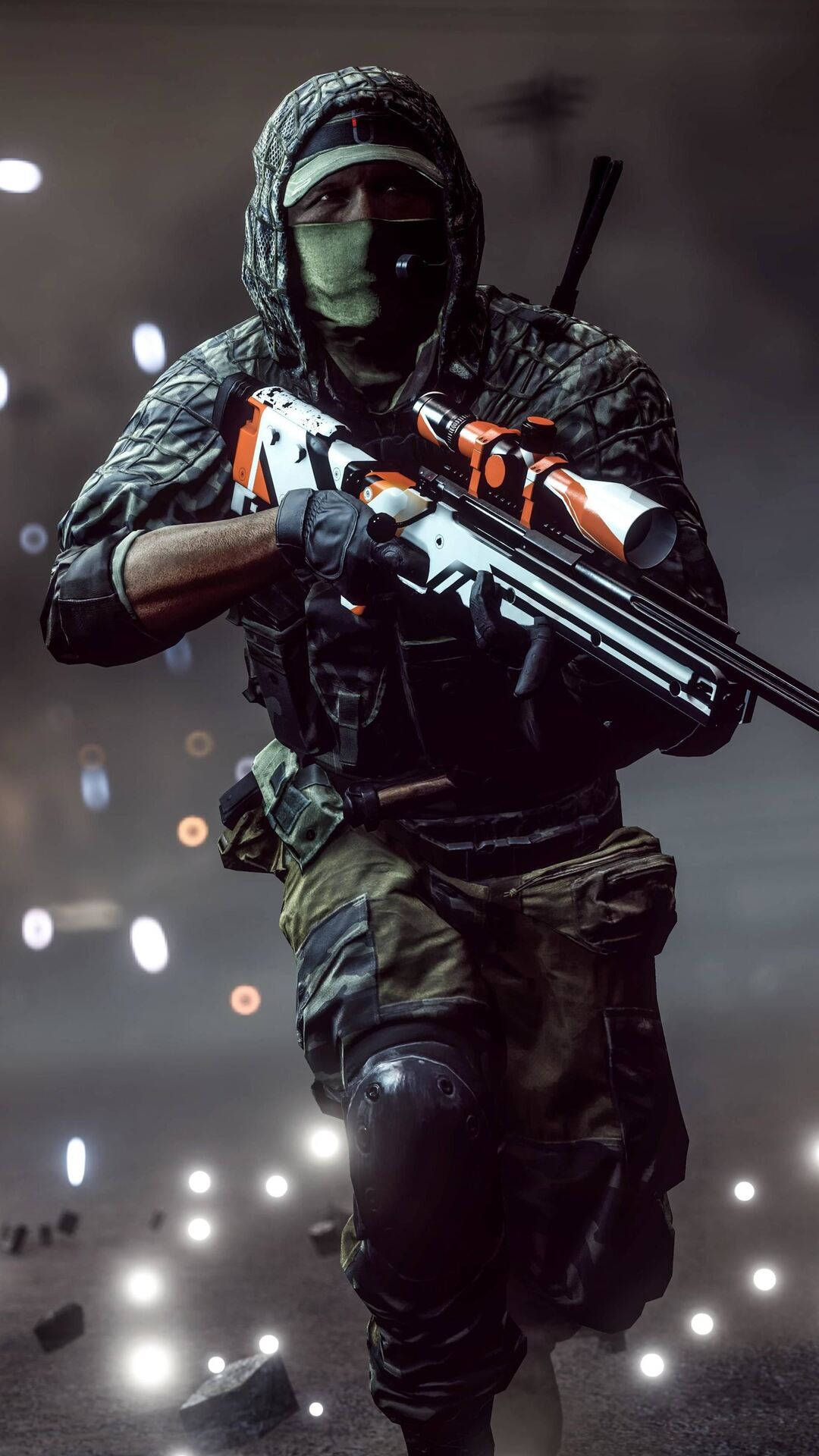 Battlefield 4 Phone, sniper rifle, camouflage gear, Full HD Phone Wallpaper