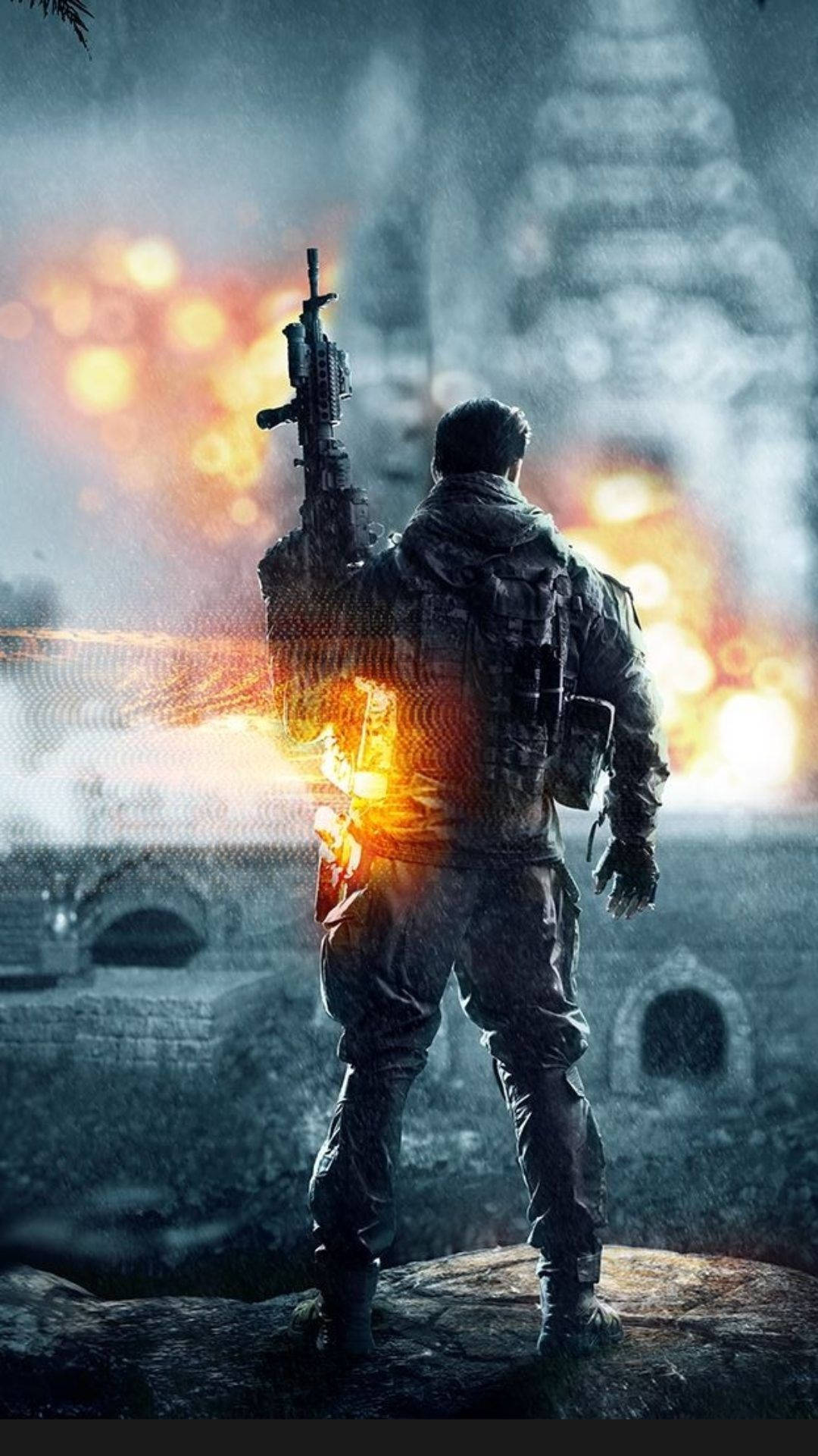 Battlefield 4, soldier, war-torn urban ruin, Full HD Phone Wallpaper