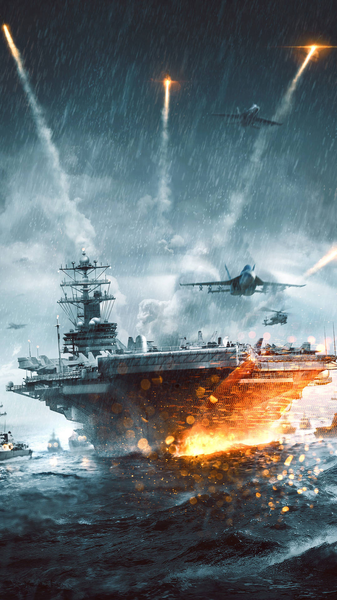 Battlefield 4, naval ship, fighter jets, Full HD Phone Wallpaper