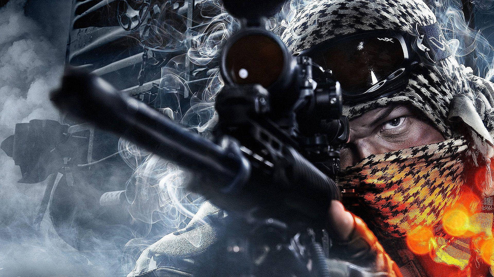 Battlefield 4, sniper rifle, camouflage gear, Full HD Desktop Wallpaper
