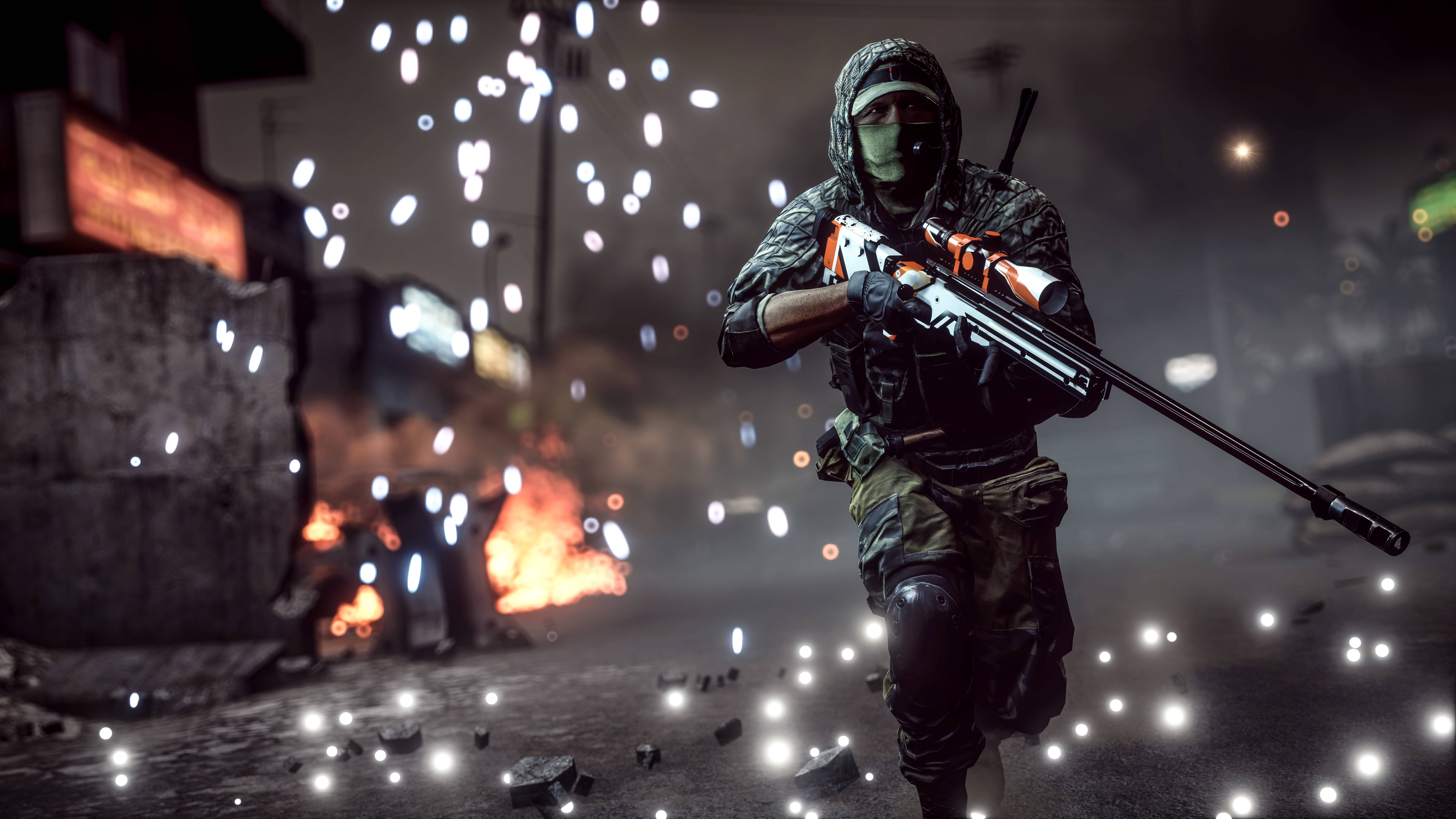 Battlefield 4, sniper rifles, camouflage gear, 8K Desktop Wallpaper