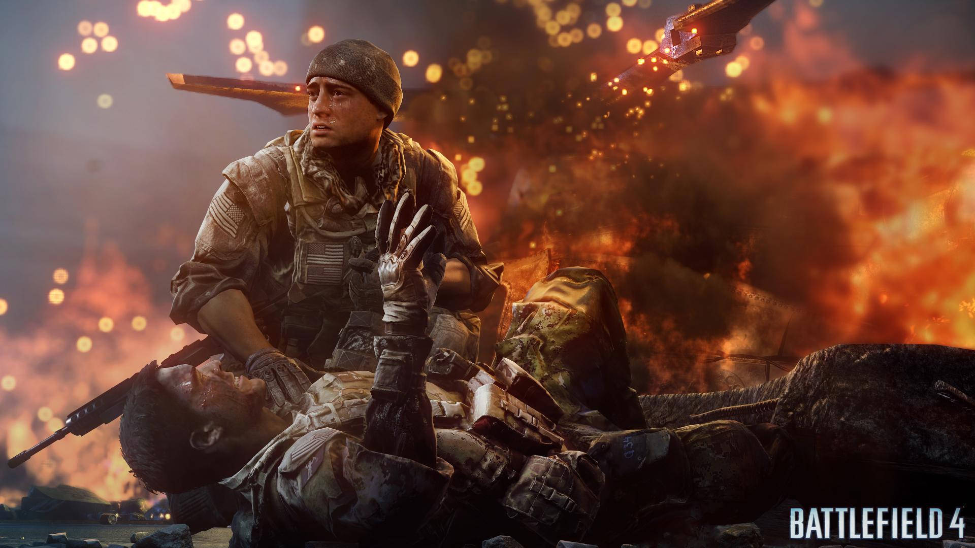 Battlefield 4, soldier, fallen comrade, Full HD Desktop Wallpaper
