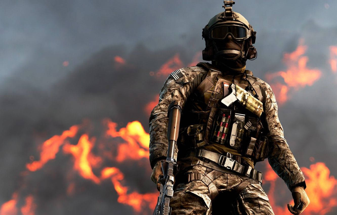 Battlefield 4, explosion scene, soldier, HD Desktop Wallpaper