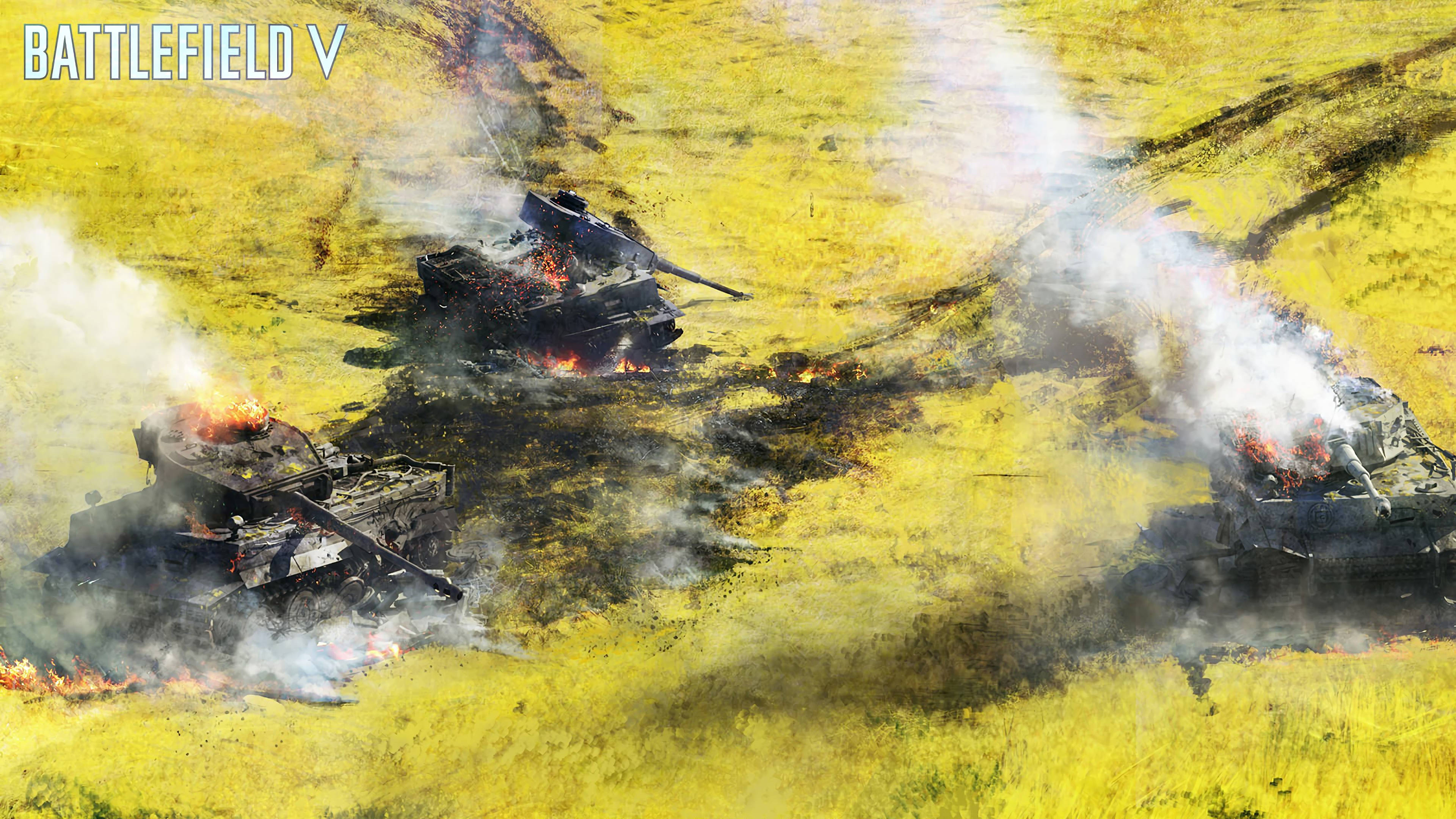Battlefield 5, 4K, burning tanks, 4K Desktop Wallpaper