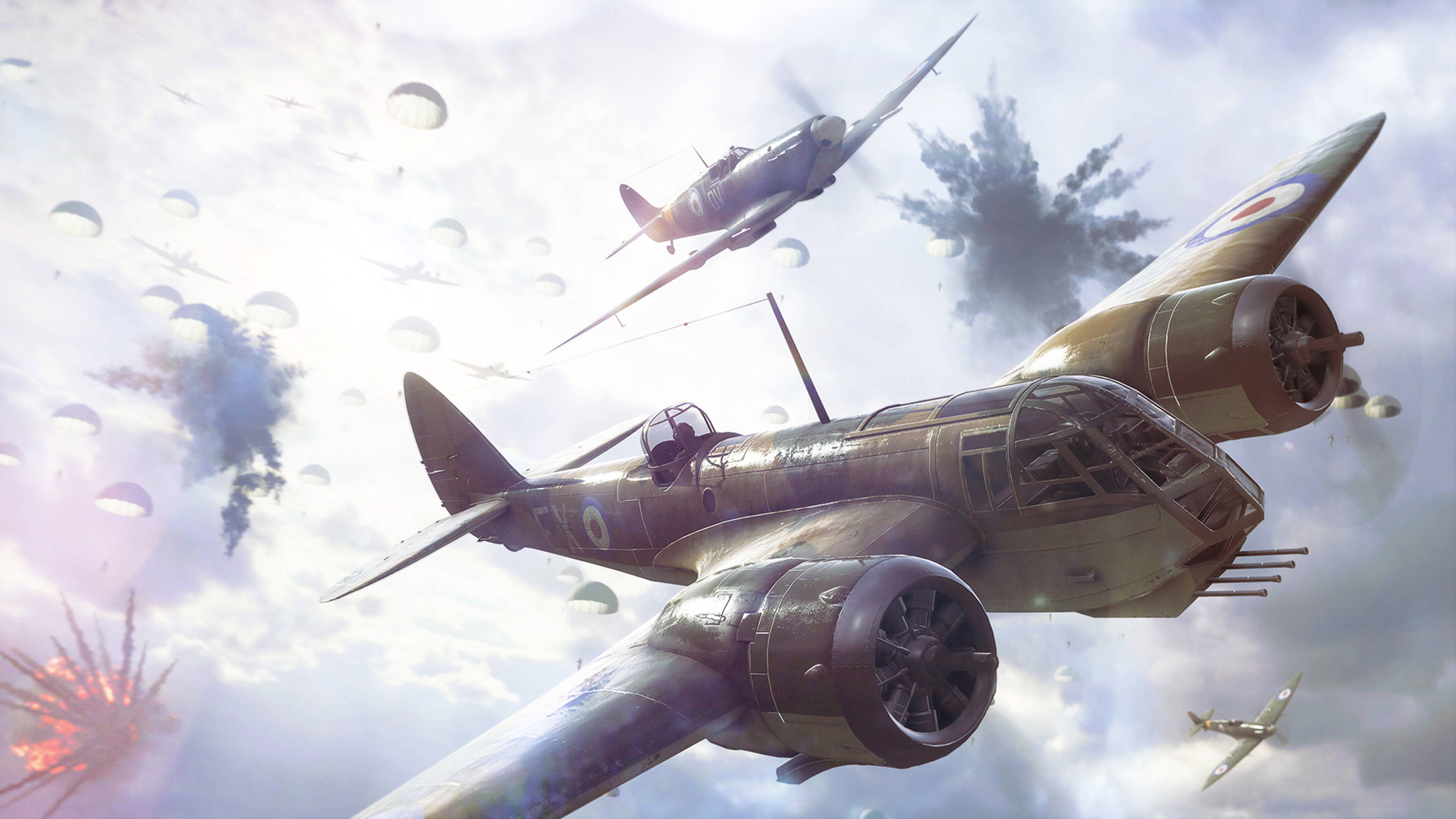 Battlefield 5, 4K, aerial combat, 4K Desktop Wallpaper