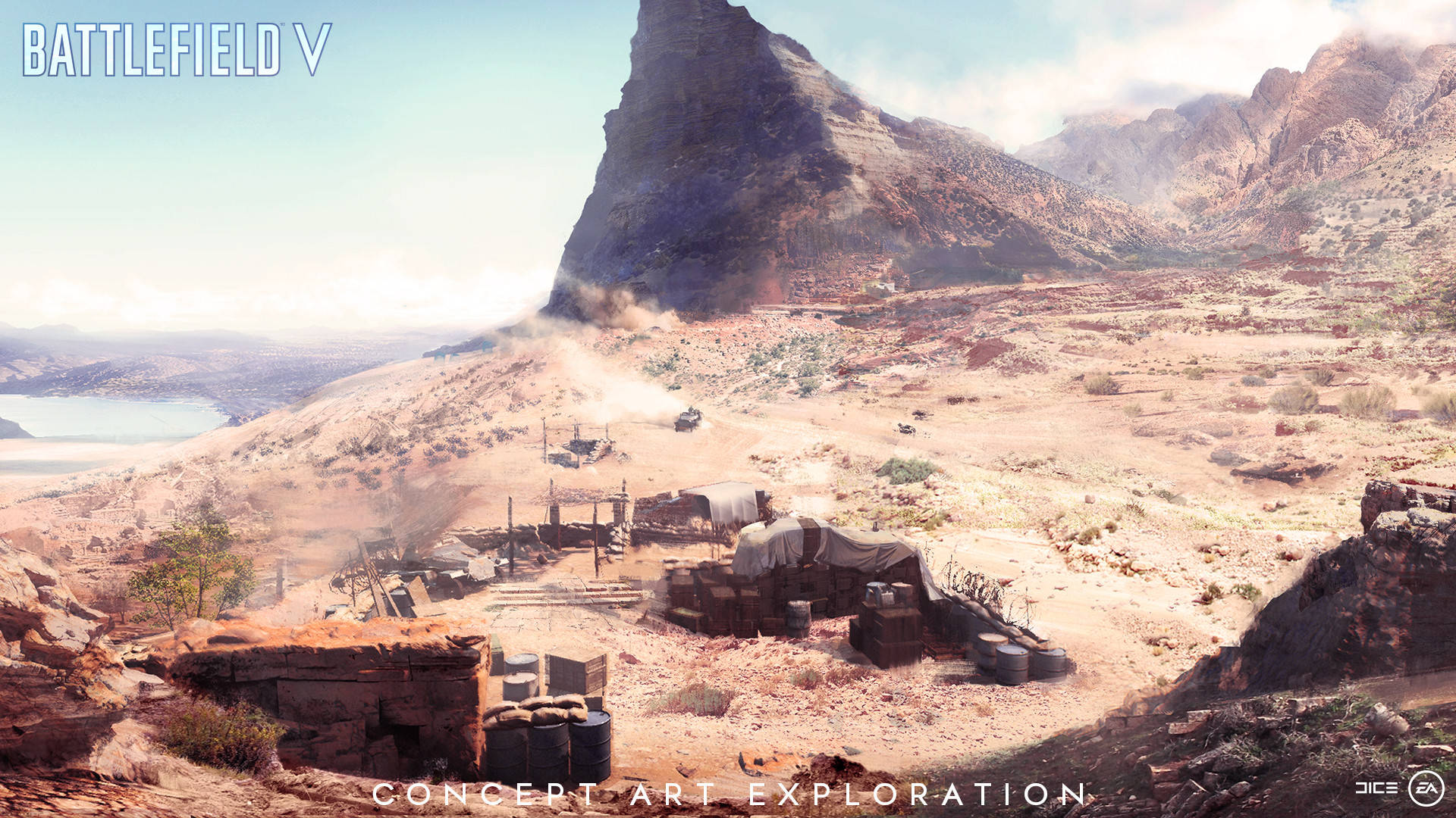 Battlefield 5, desert terrain, war-torn desert outpost, Full HD Desktop Wallpaper