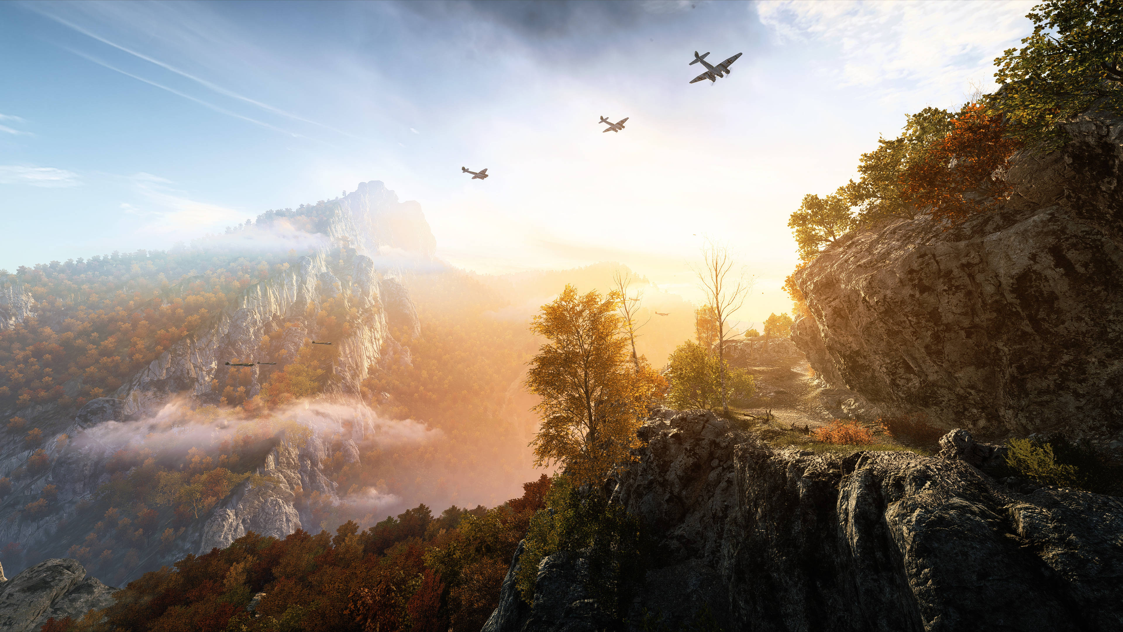 Battlefield 5, warplanes, mountains, 4K Desktop Wallpaper