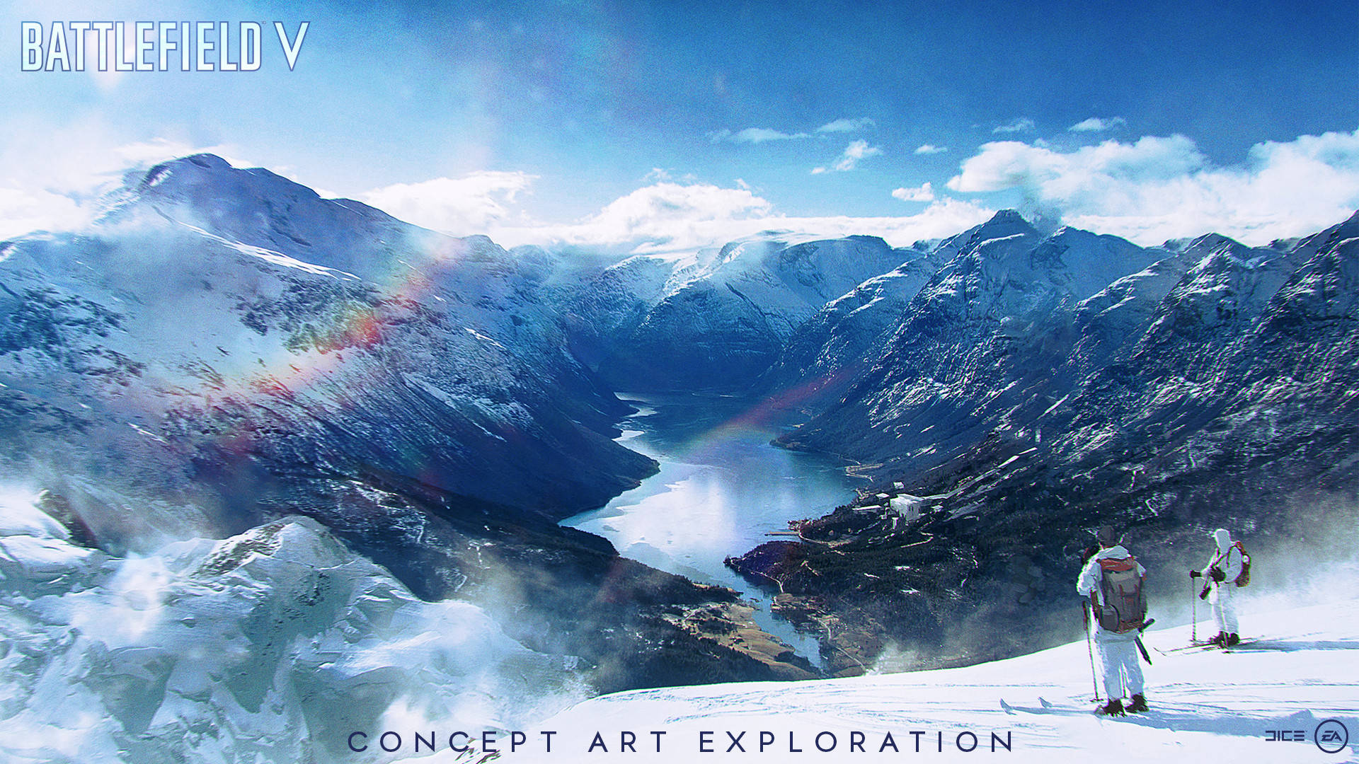 Battlefield 5, valley, snowy mountain ridge, Full HD Desktop Wallpaper