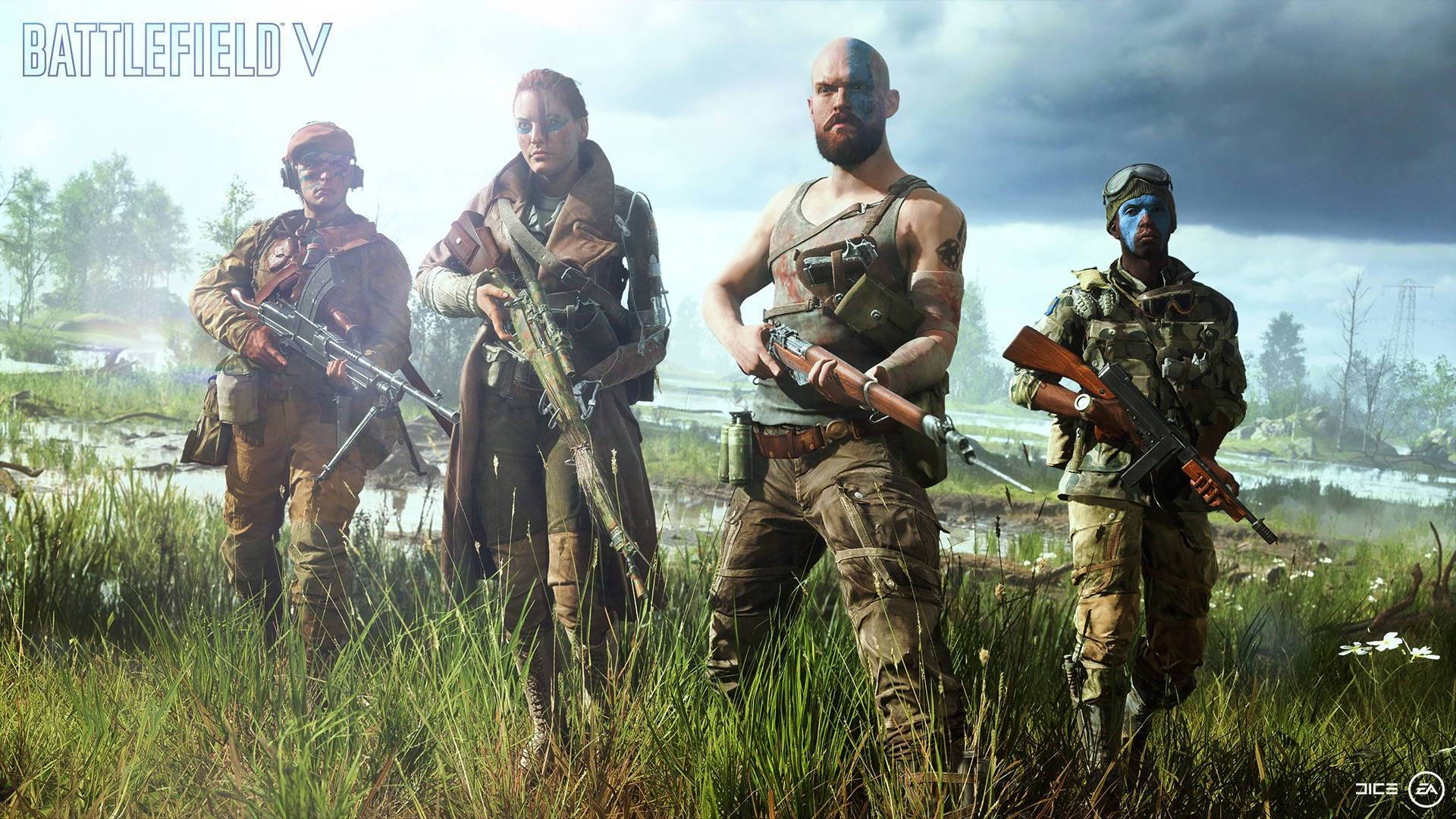 Battlefield 5, soldiers, muddy uniforms, Full HD Desktop Wallpaper