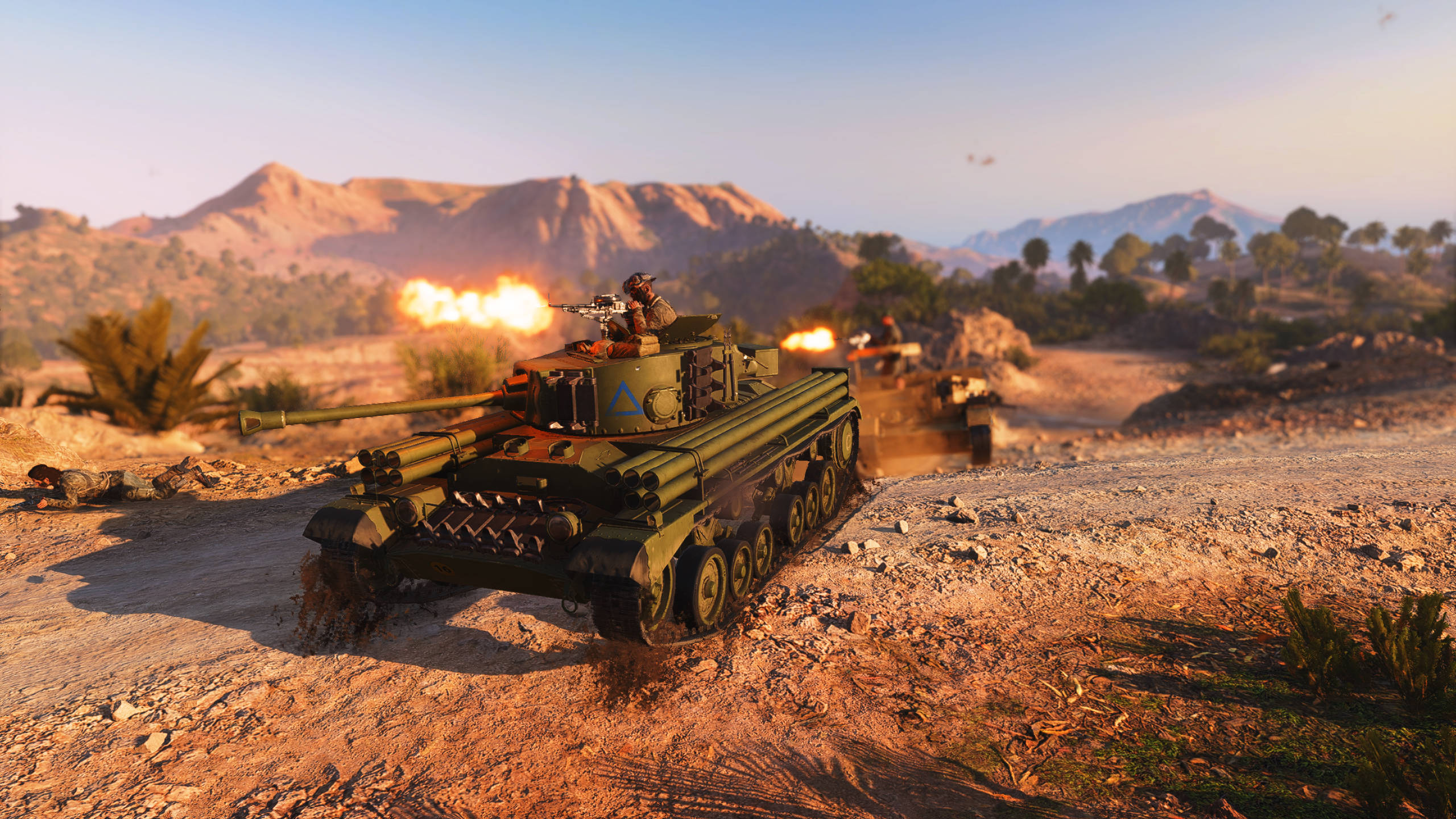 Battlefield 5, desert battlefield, golden sunset, 2K Desktop Wallpaper