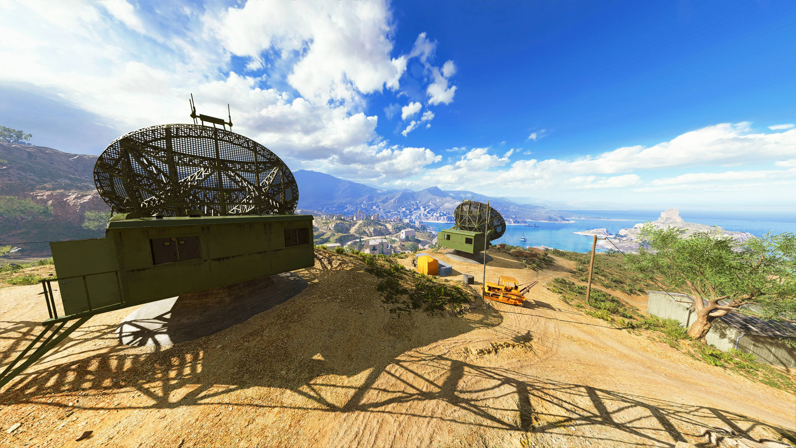 Battlefield 5, communications tower, radar dishes, 2K Desktop Wallpaper