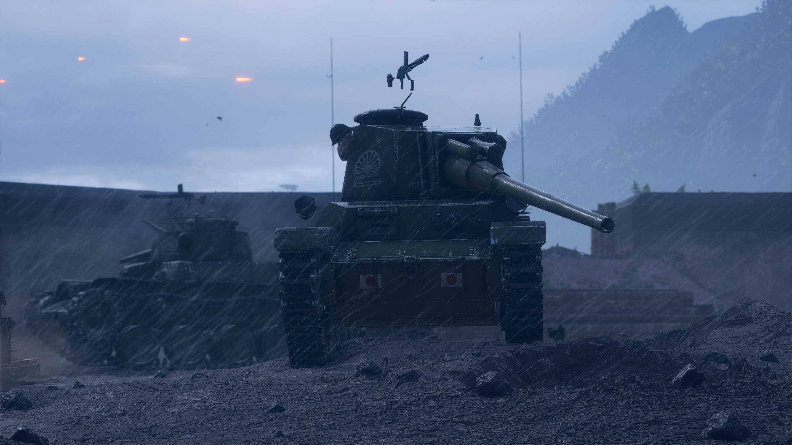 Battlefield 5, desert sunset, military tanks, 2K Desktop Wallpaper
