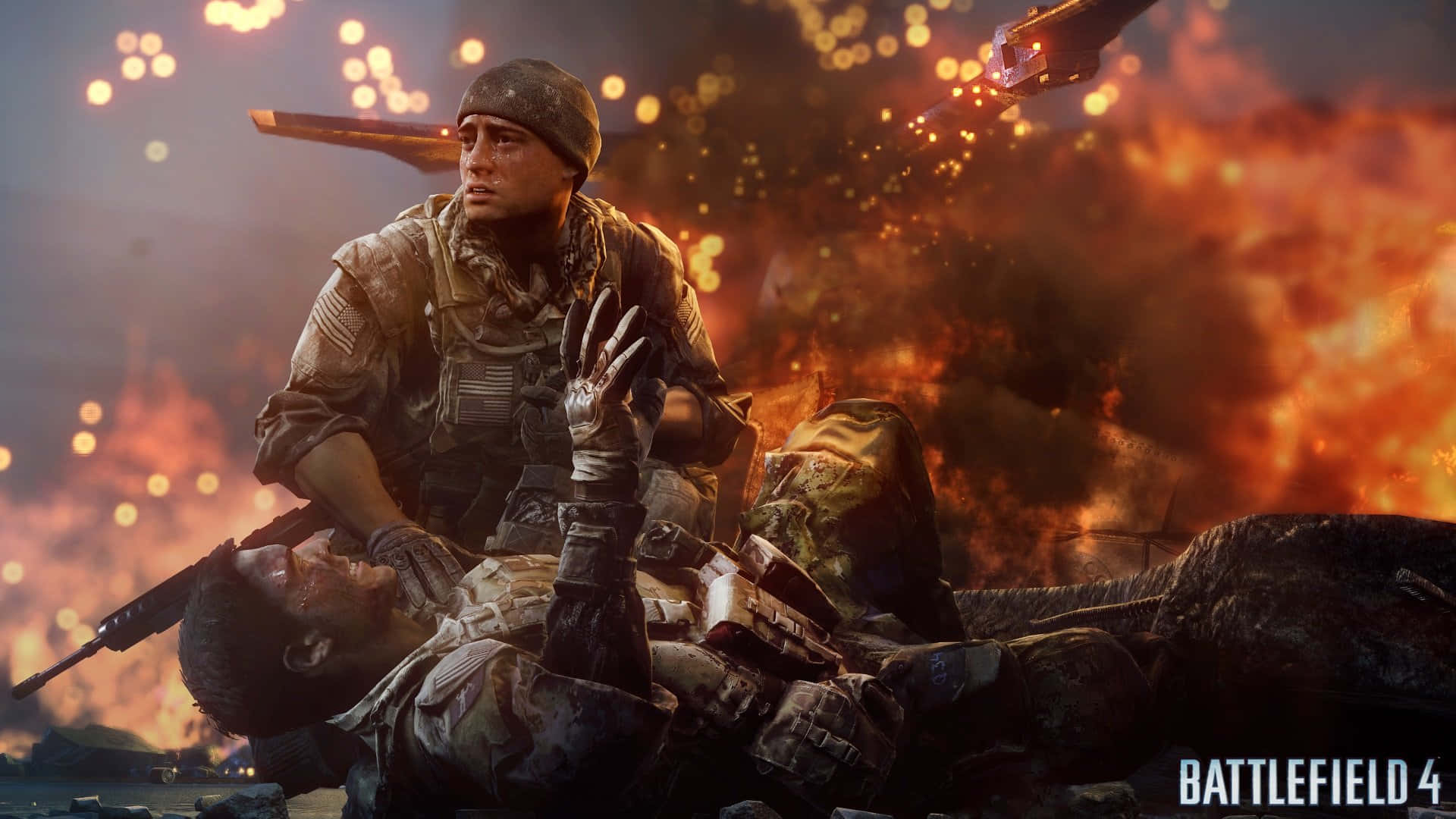 Battlefield Desktop, soldier, fallen comrade, Full HD Desktop Wallpaper