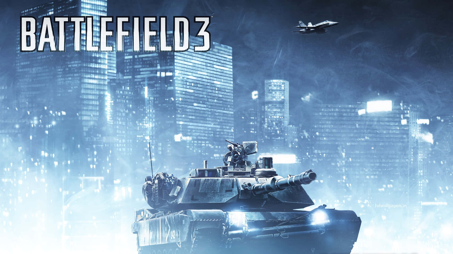 Battlefield 3, desktop tank, smoky futuristic city, Full HD Desktop Wallpaper