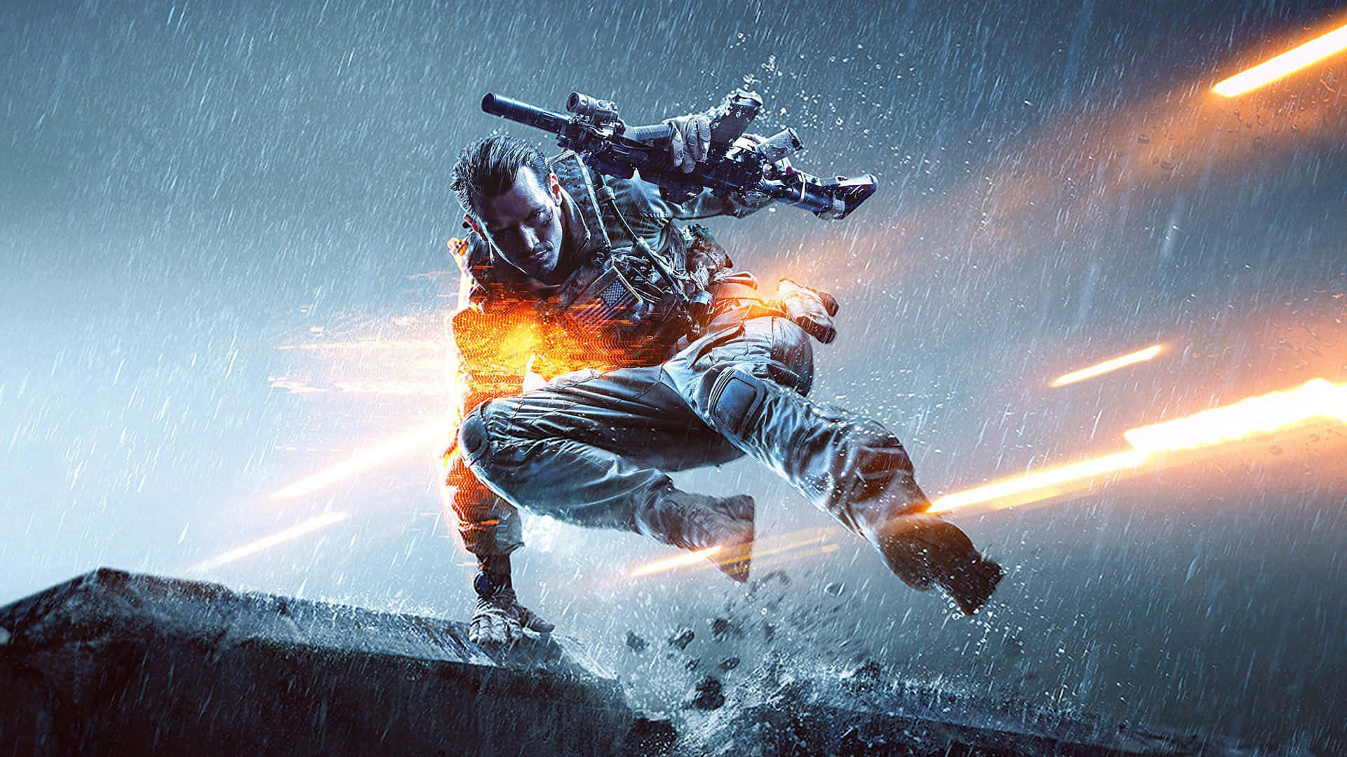 Battlefield Desktop, soldier, rifle, Full HD Desktop Wallpaper