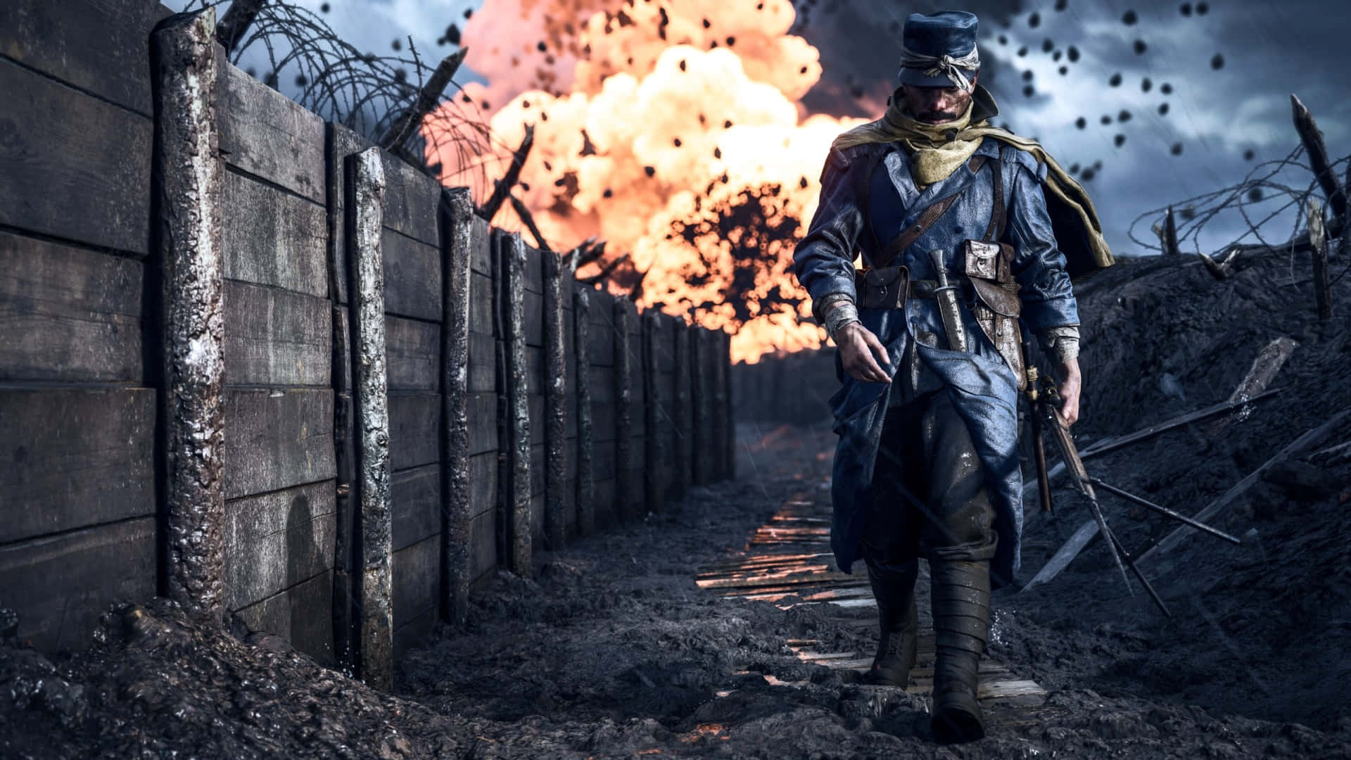 Battlefield Desktop, soldier, trench, Full HD Desktop Wallpaper