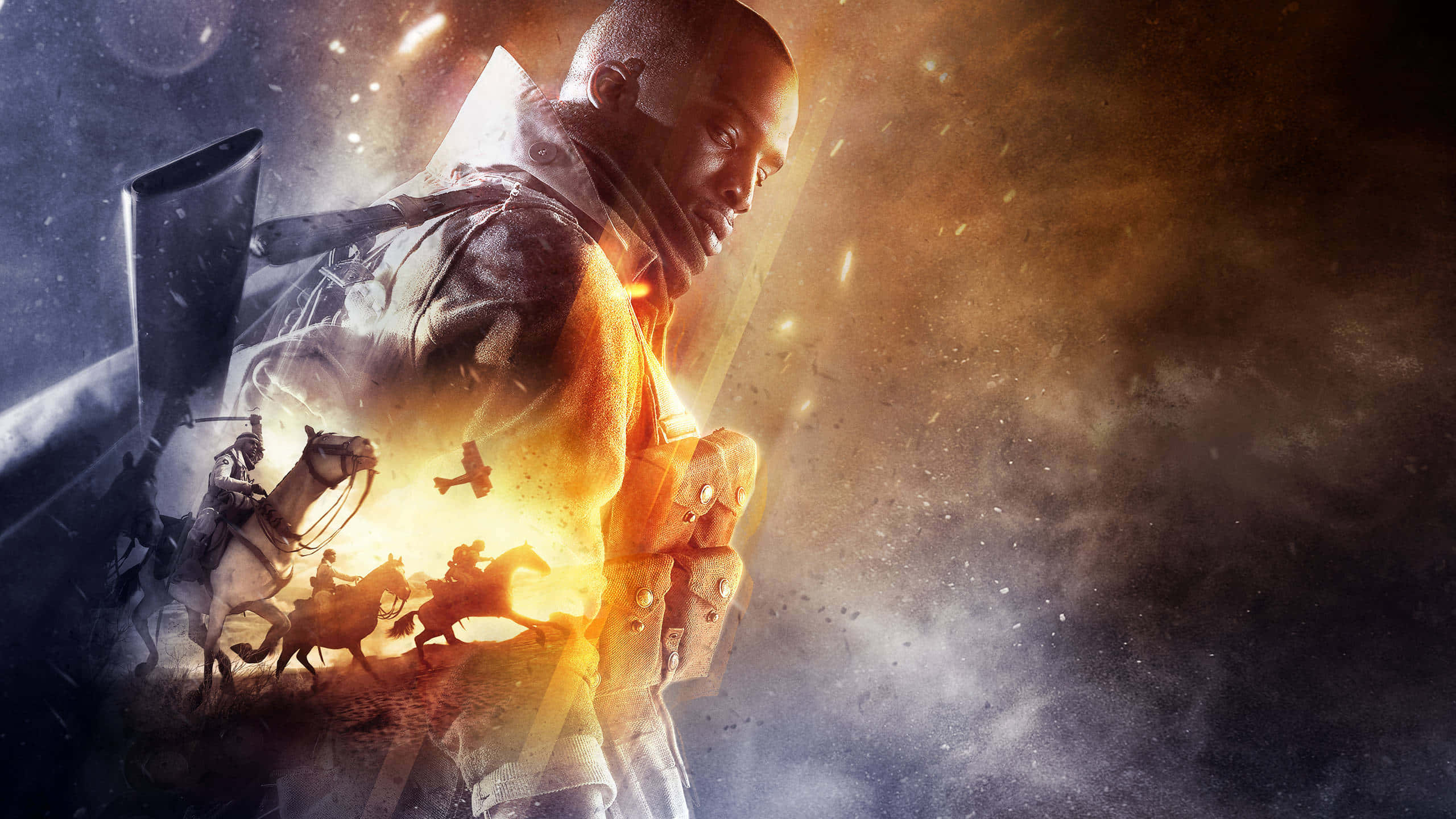 Battlefield Desktop, soldier, horsemen, 2K Desktop Wallpaper