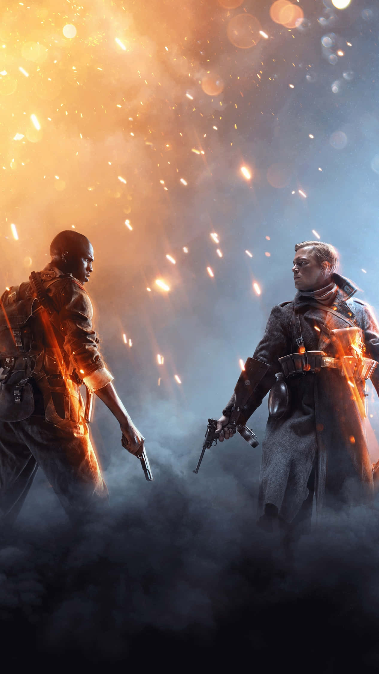Battlefield Phone, soldiers, smoky battlefield, Full HD Phone Wallpaper