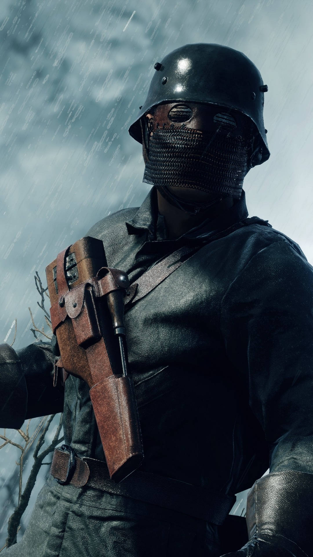 Battlefield 1, steel helmet, chainmail mask, Full HD Phone Wallpaper