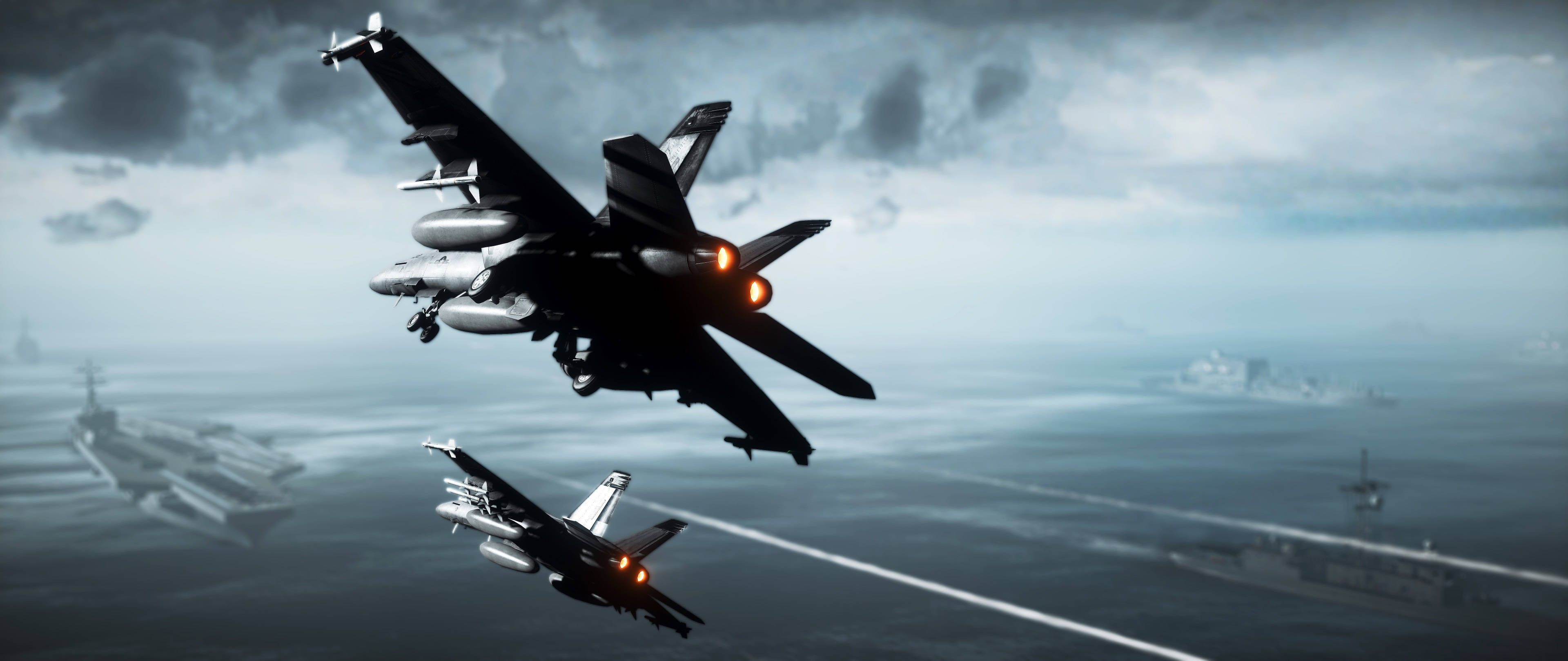 Battlefield 3, fighter jets, ocean, 4K Desktop Wallpaper