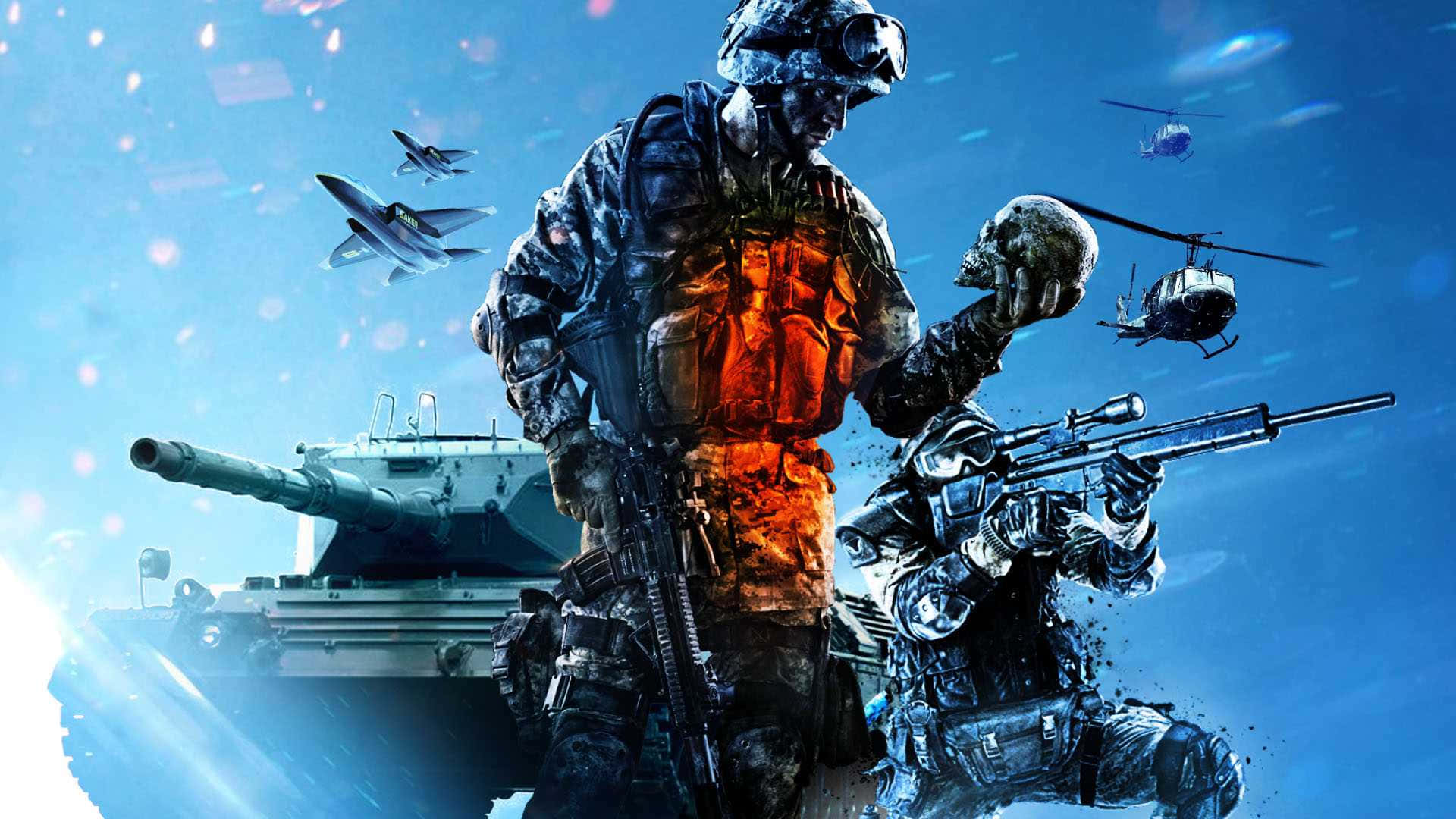 Battlefield, soldier, skull, Full HD Desktop Wallpaper