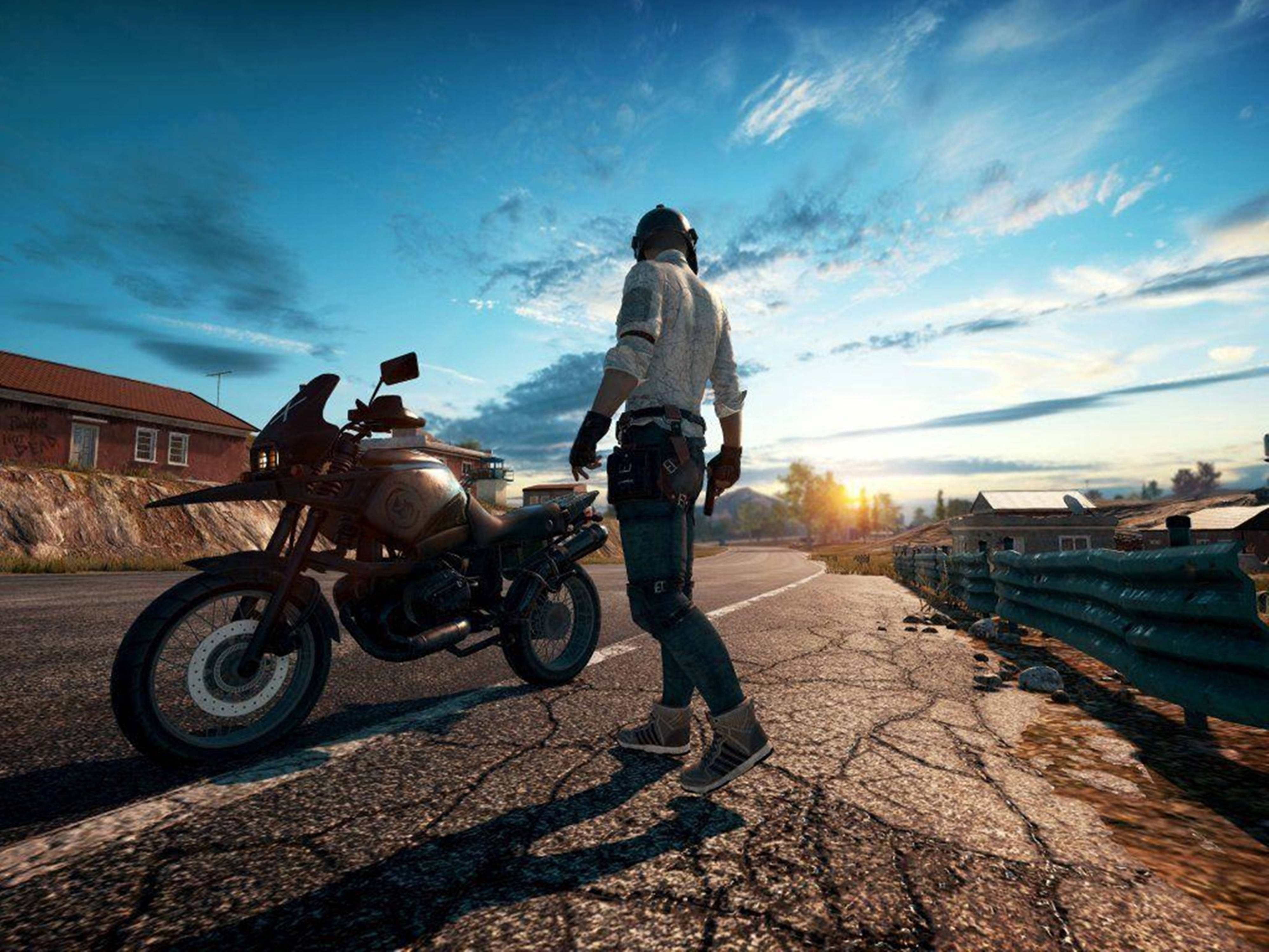 Player, motorcycle, cracked road, 4K Desktop Wallpaper