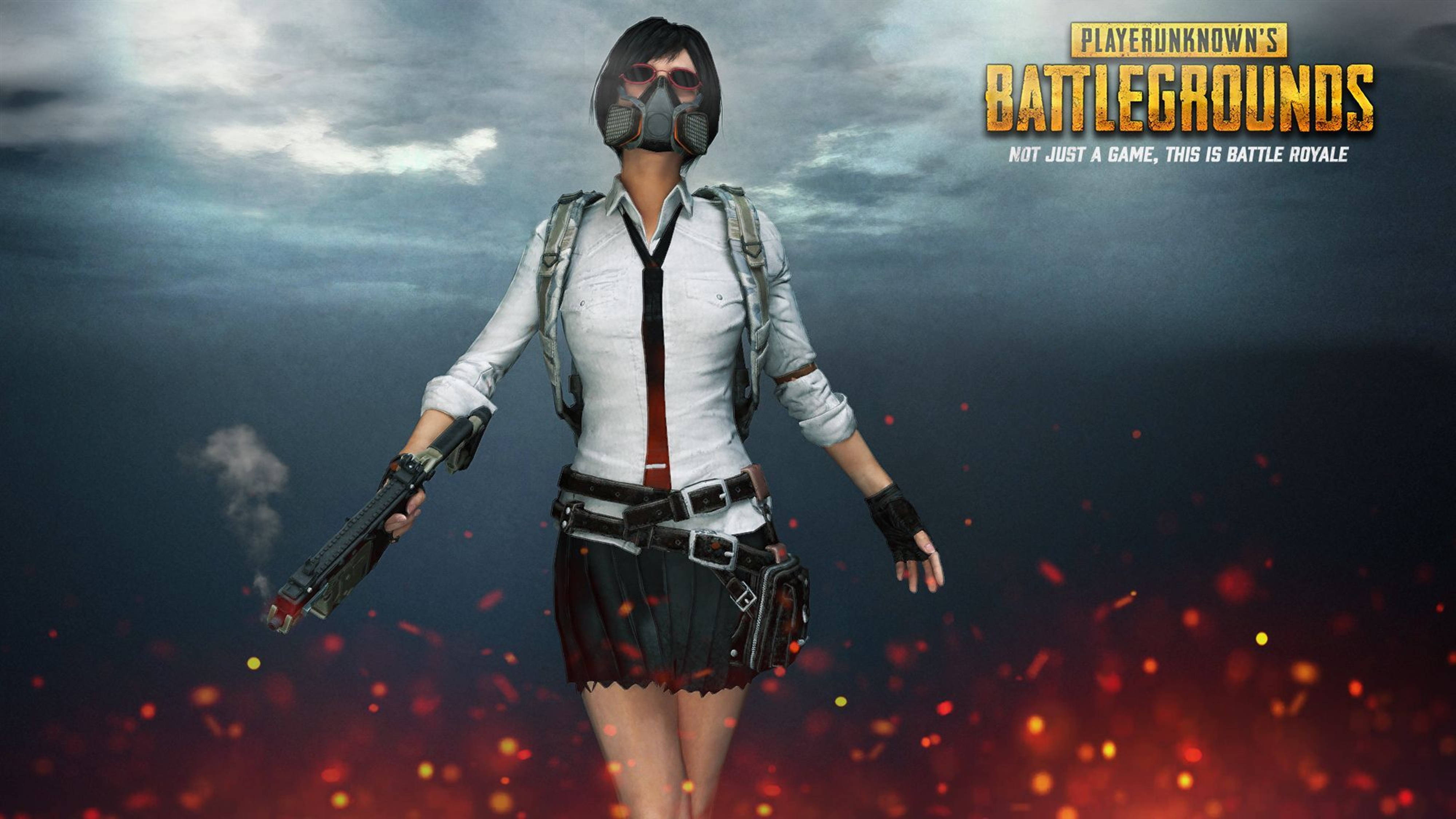 Battleground HD, female soldier, gas mask, 4K Desktop Wallpaper