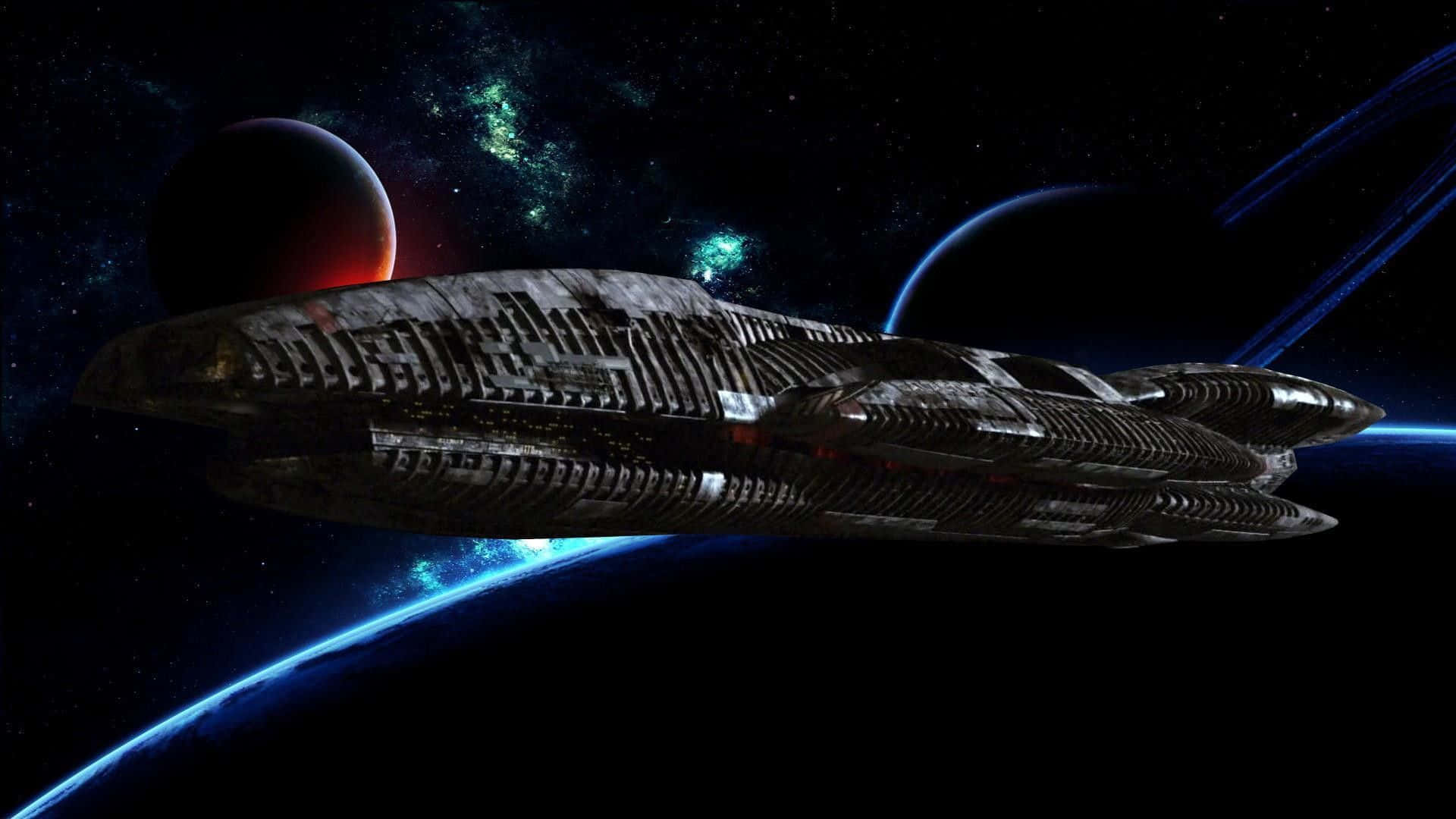 Battlestar Galactica, black, spaceship, Full HD Desktop Wallpaper