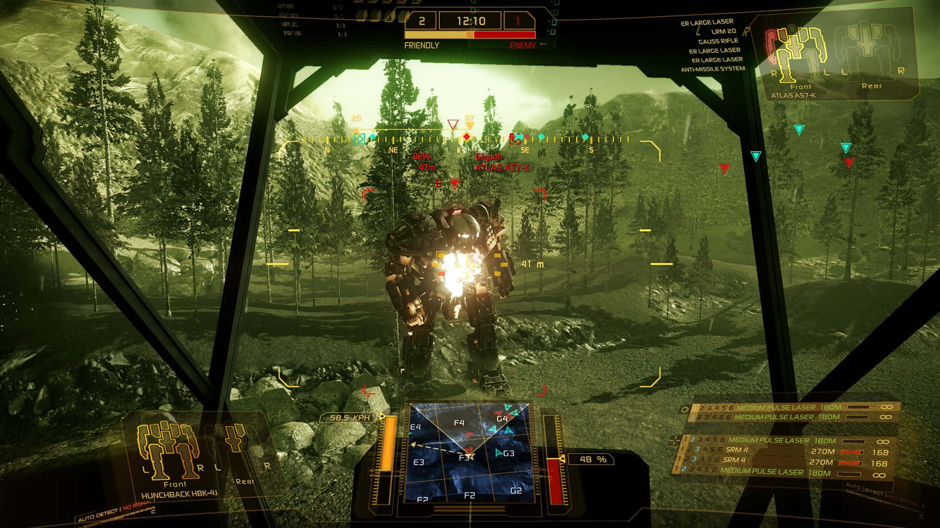 Battletech, mech cockpit, glowing enemy mech, Full HD Desktop Wallpaper