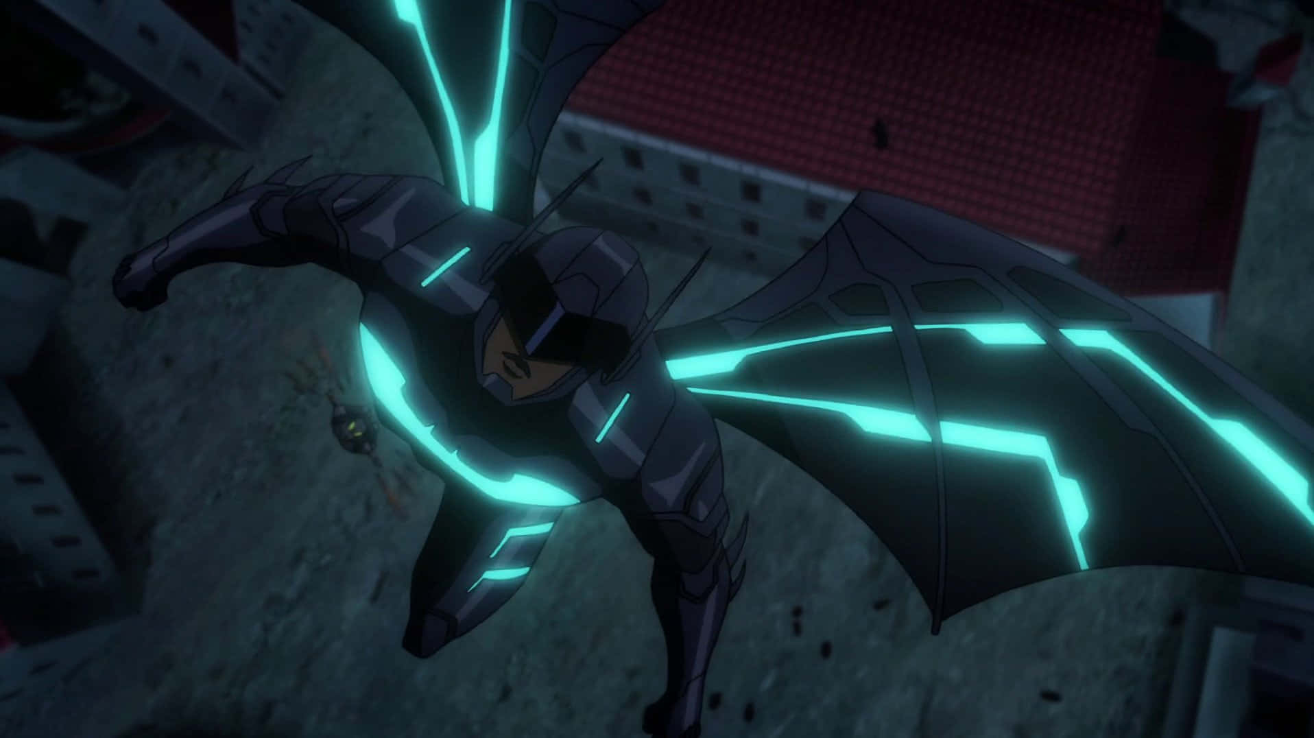 Batwing, night sky, dark cityscape, HD Desktop Wallpaper