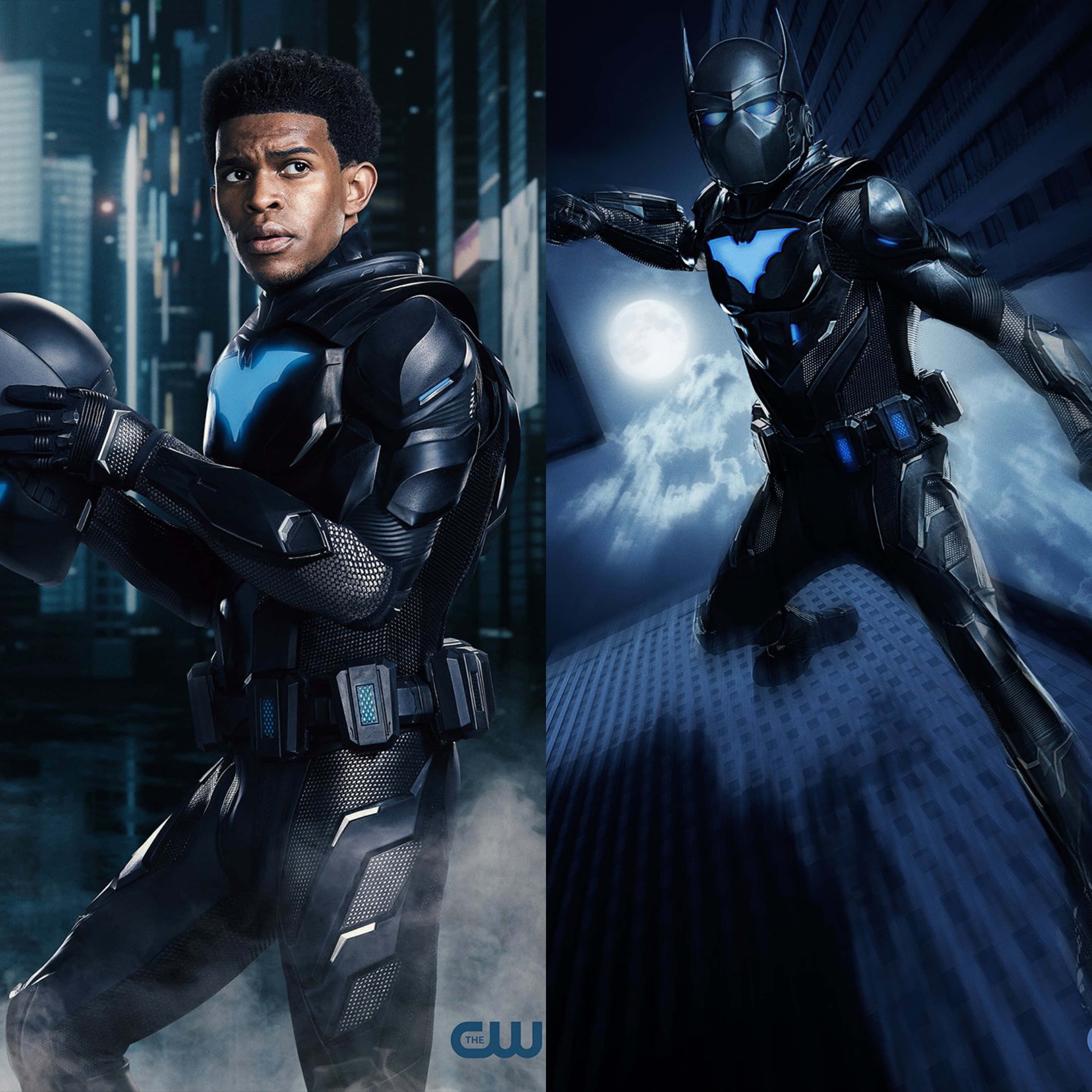 Batwing, black and blue armored suit, masked superhero, 2K Desktop Wallpaper
