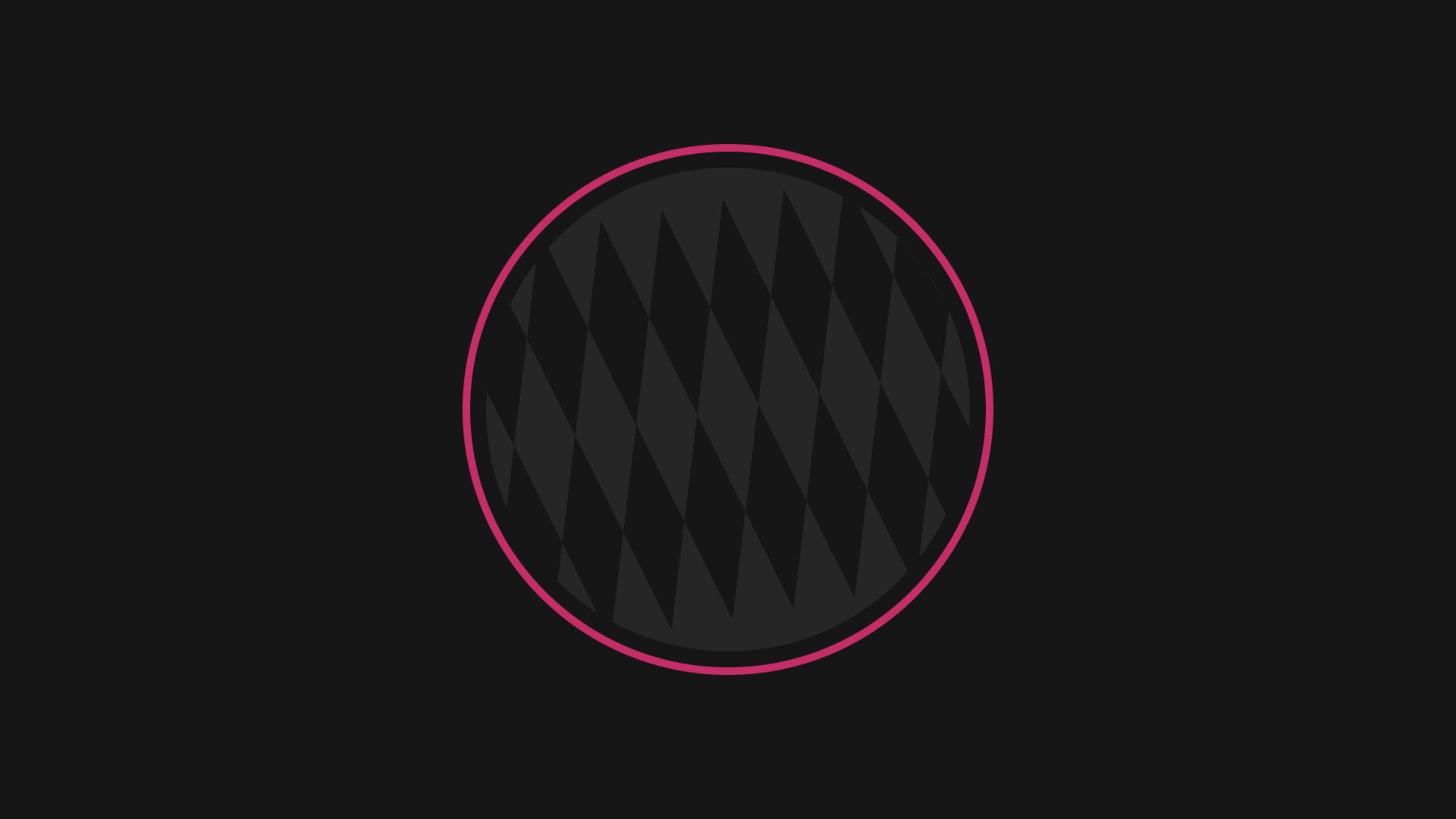 Bayern Munich, dark minimalist logo, black circle, 5K Desktop Wallpaper
