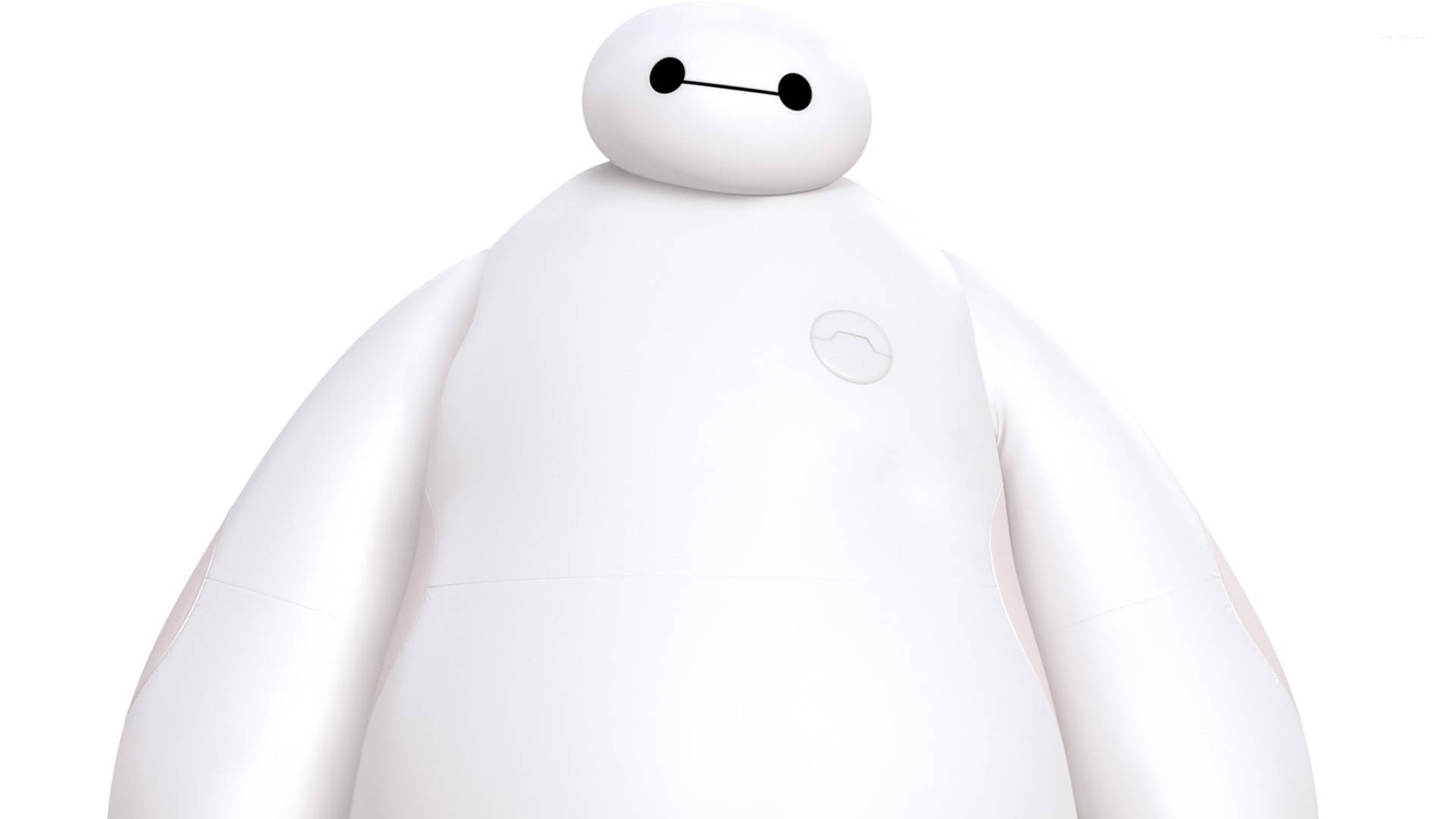 Baymax, white inflatable robot, black eyes, Full HD Desktop Wallpaper