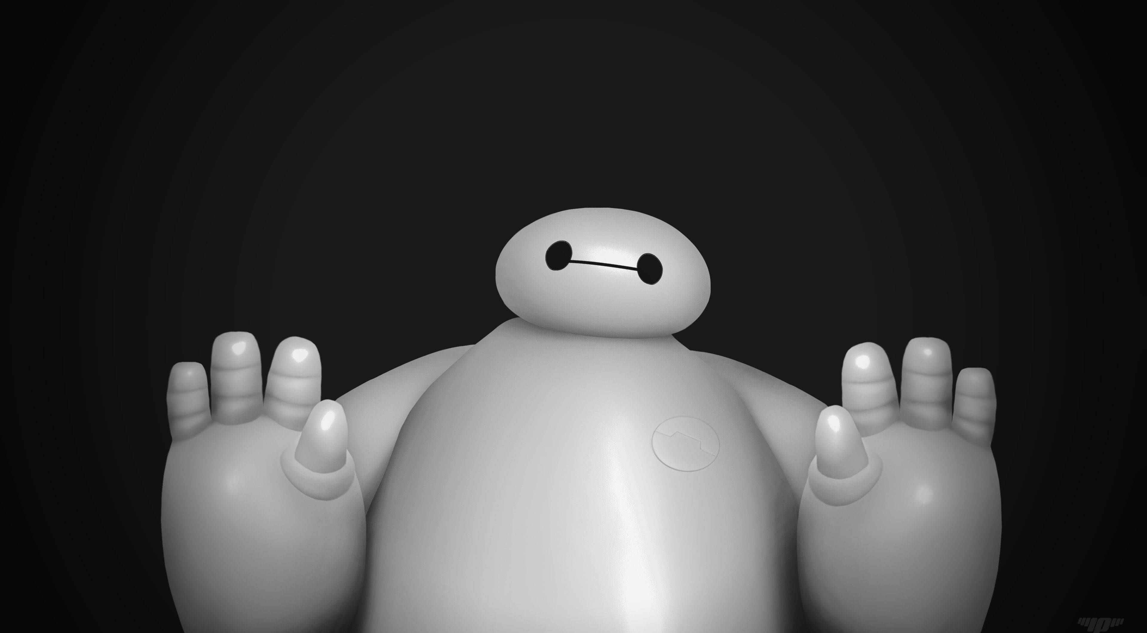 Baymax, white inflatable robot, big eyes, 4K Desktop Wallpaper