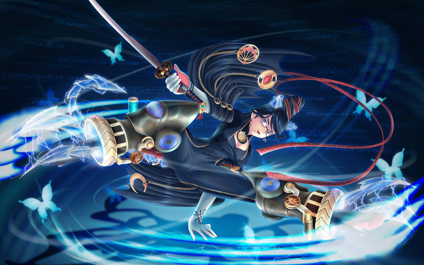 Bayonetta, sword, cybernetic limbs, HD Desktop Wallpaper