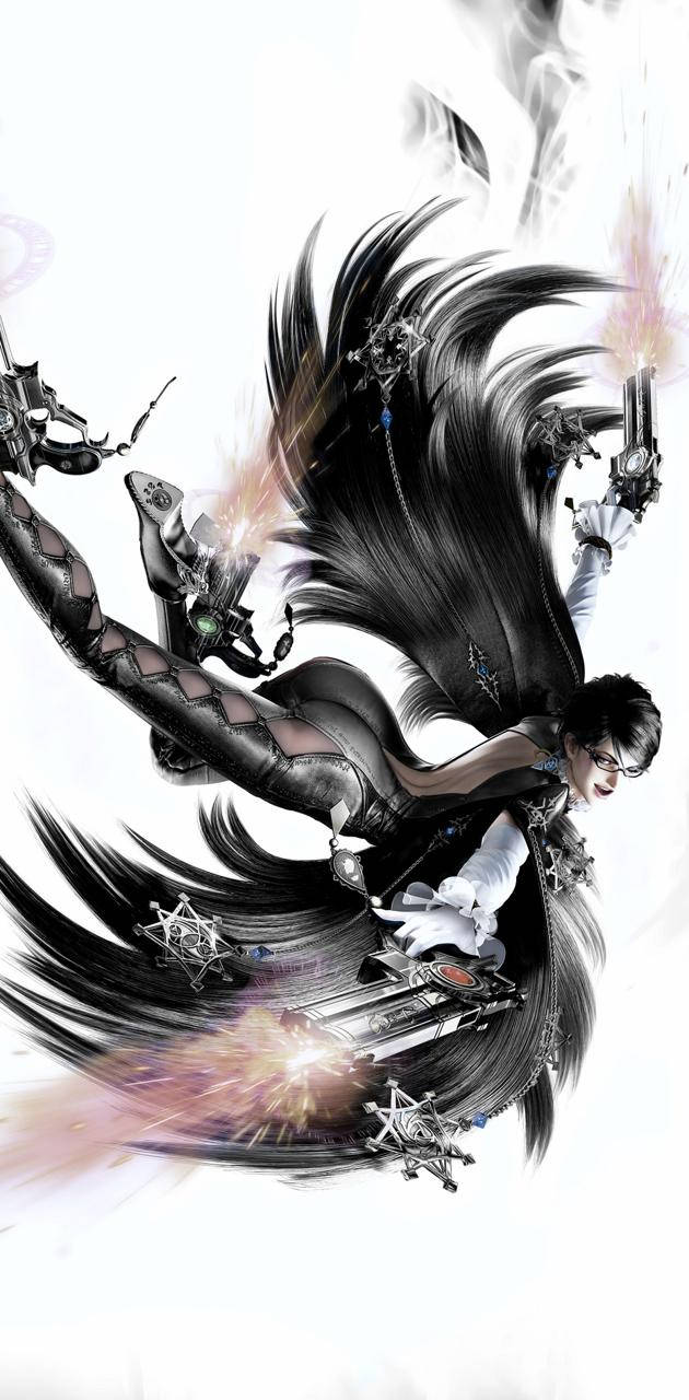 Bayonetta, black wings, dual pistols, HD Phone Wallpaper