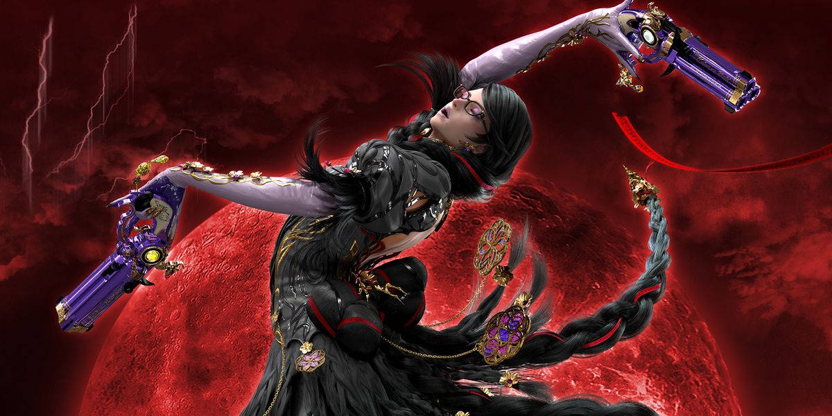 Bayonetta, red sky, stormy red sky, SD Desktop Wallpaper