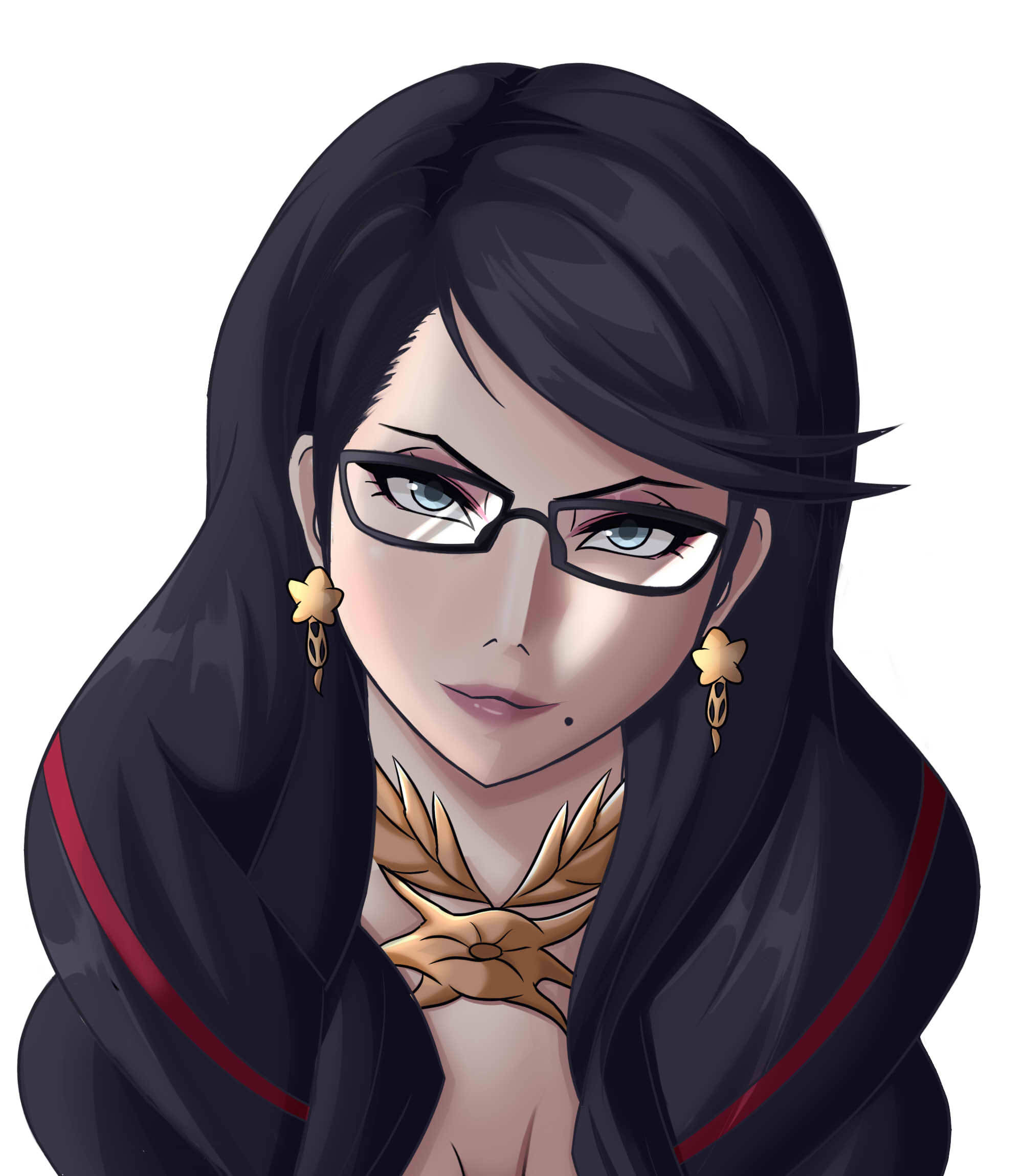 Bayonetta, fierce face, dark cloak with red trim, Full HD Phone Wallpaper