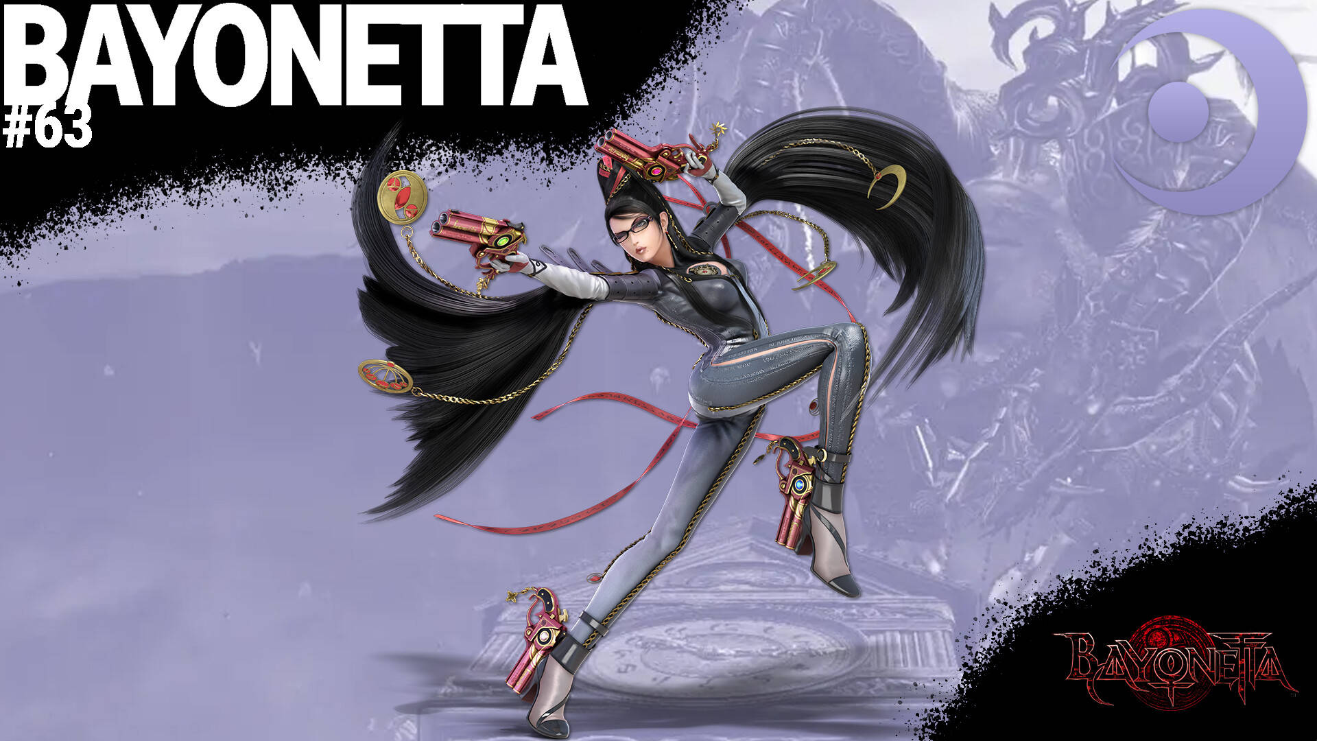 Bayonetta, gray suit, black hair, Full HD Desktop Wallpaper