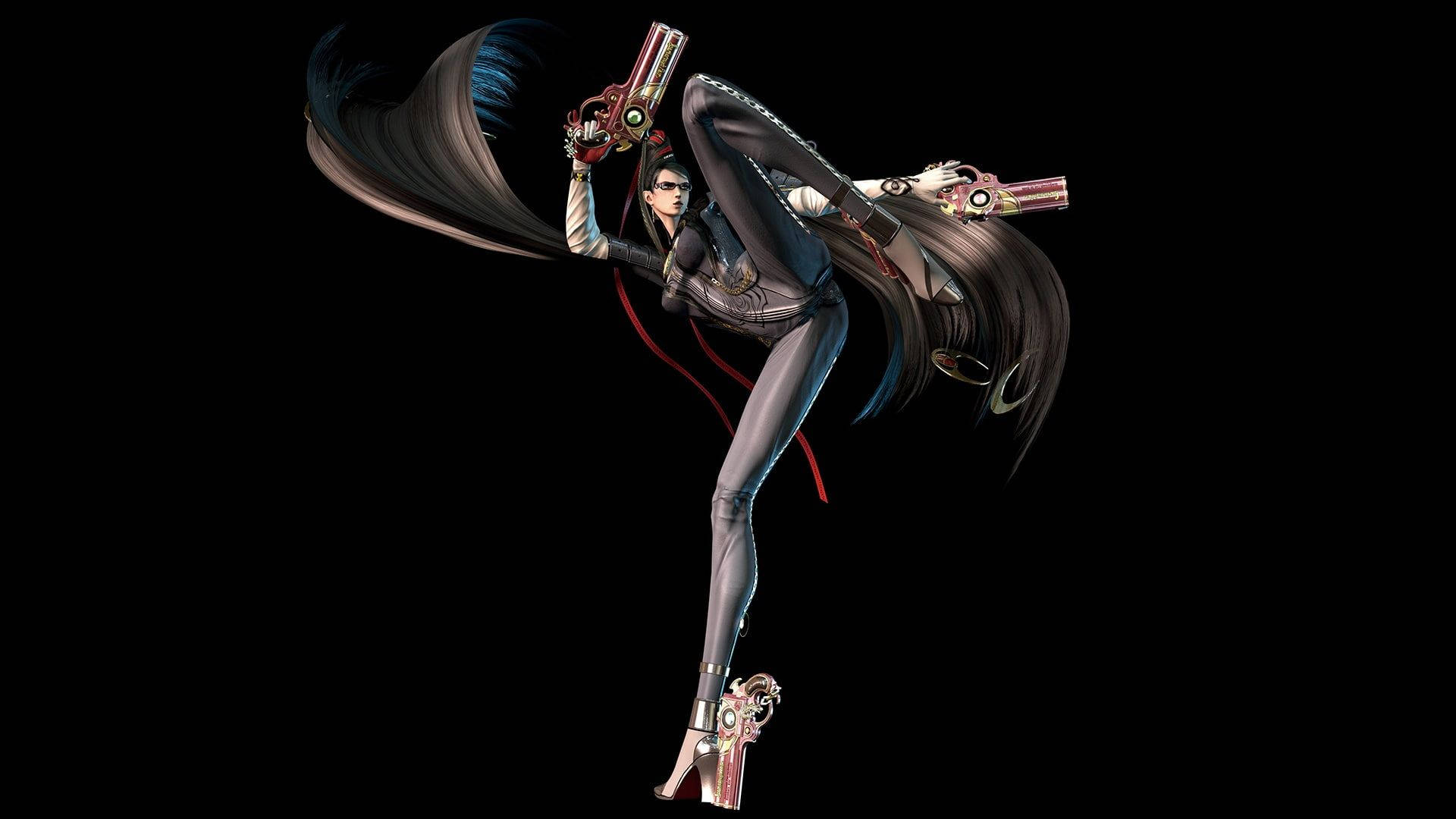 Bayonetta, fighting stance, anime-style, Full HD Desktop Wallpaper