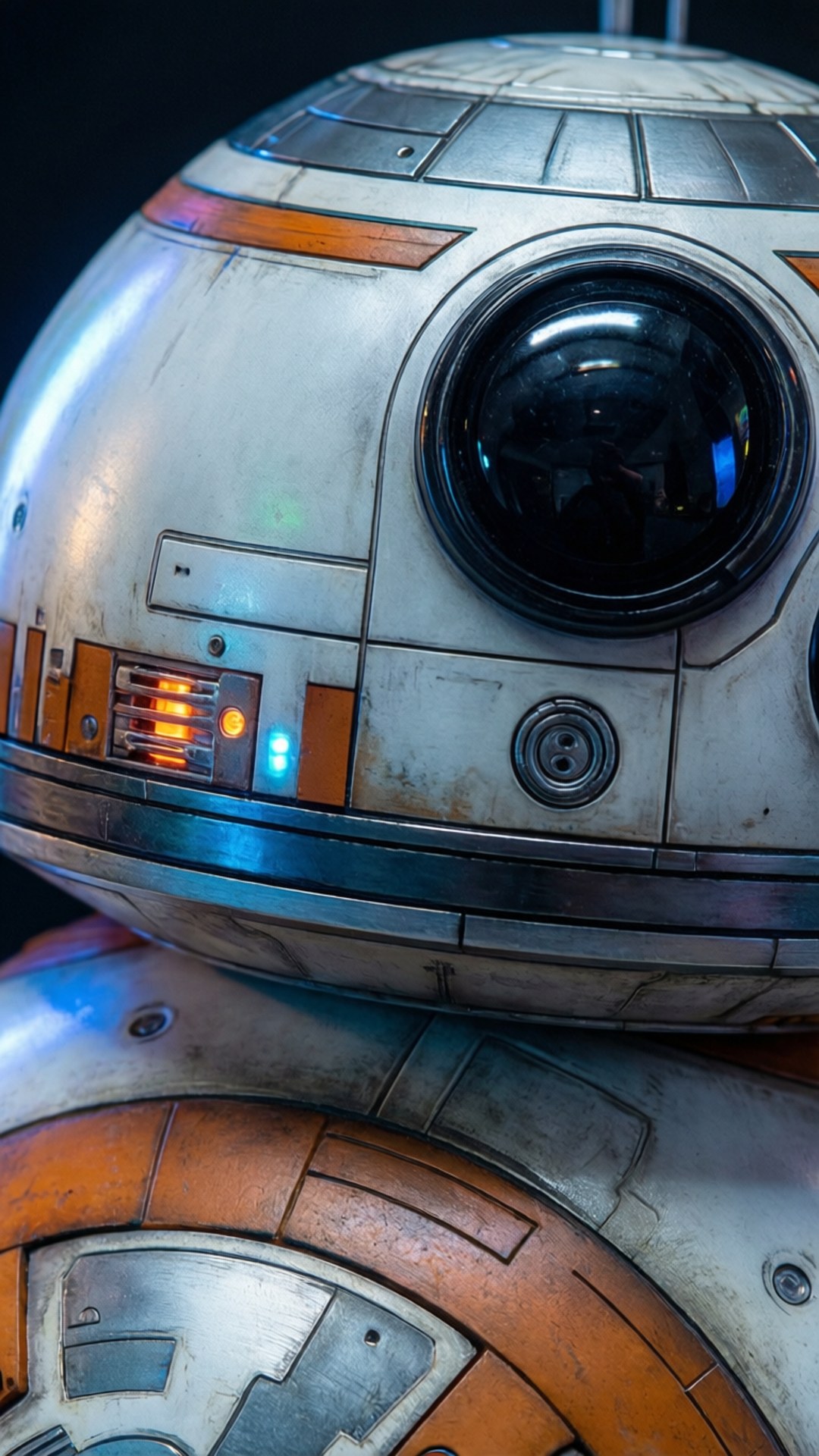 BB-8, silver, orange, Full HD Phone Wallpaper