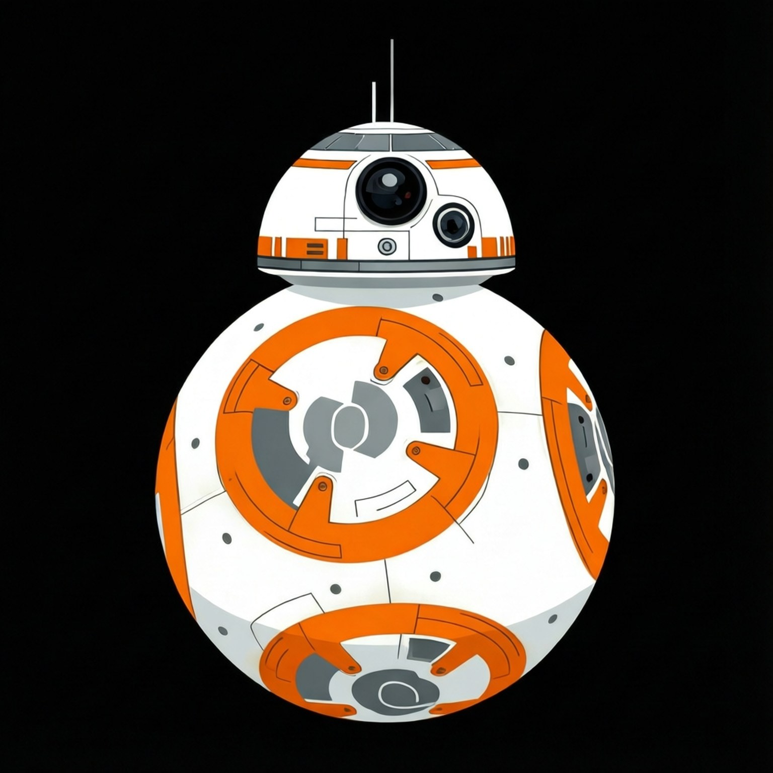 BB-8, white, orange, HD Desktop Wallpaper